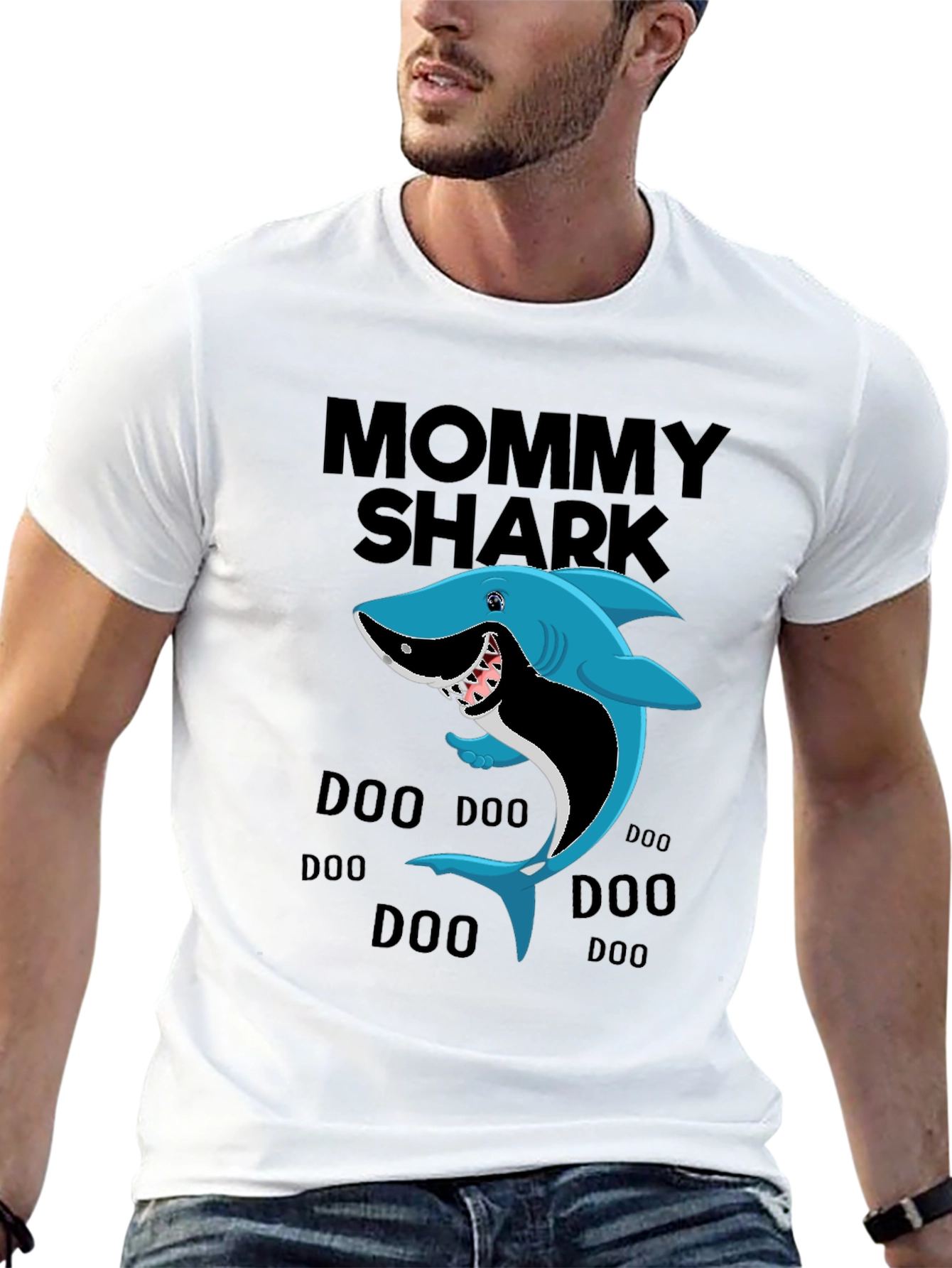 Black Mommy Shark T-Shirt view 13
