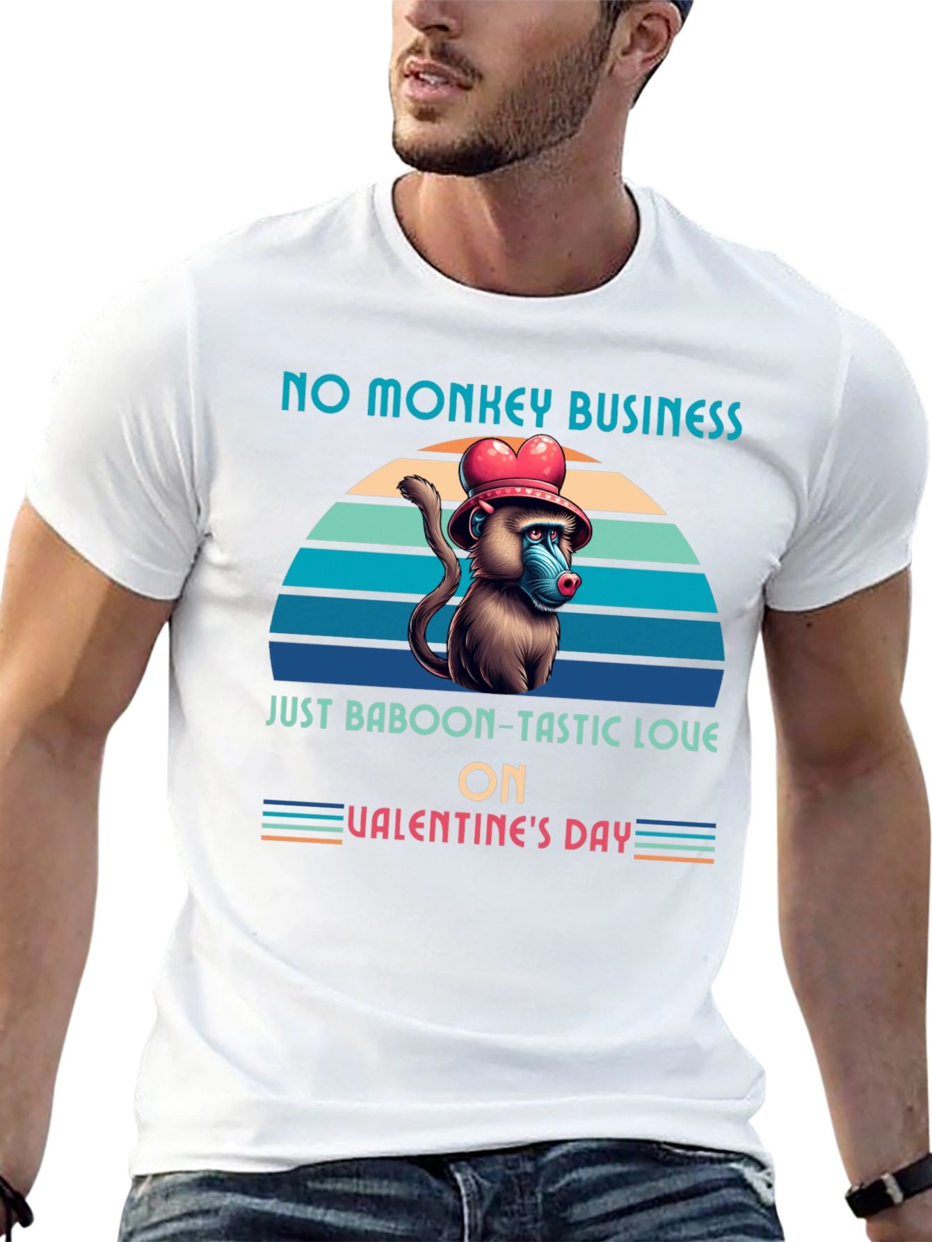 Black Baboon-tastic Valentine's Day T-Shirt view 13