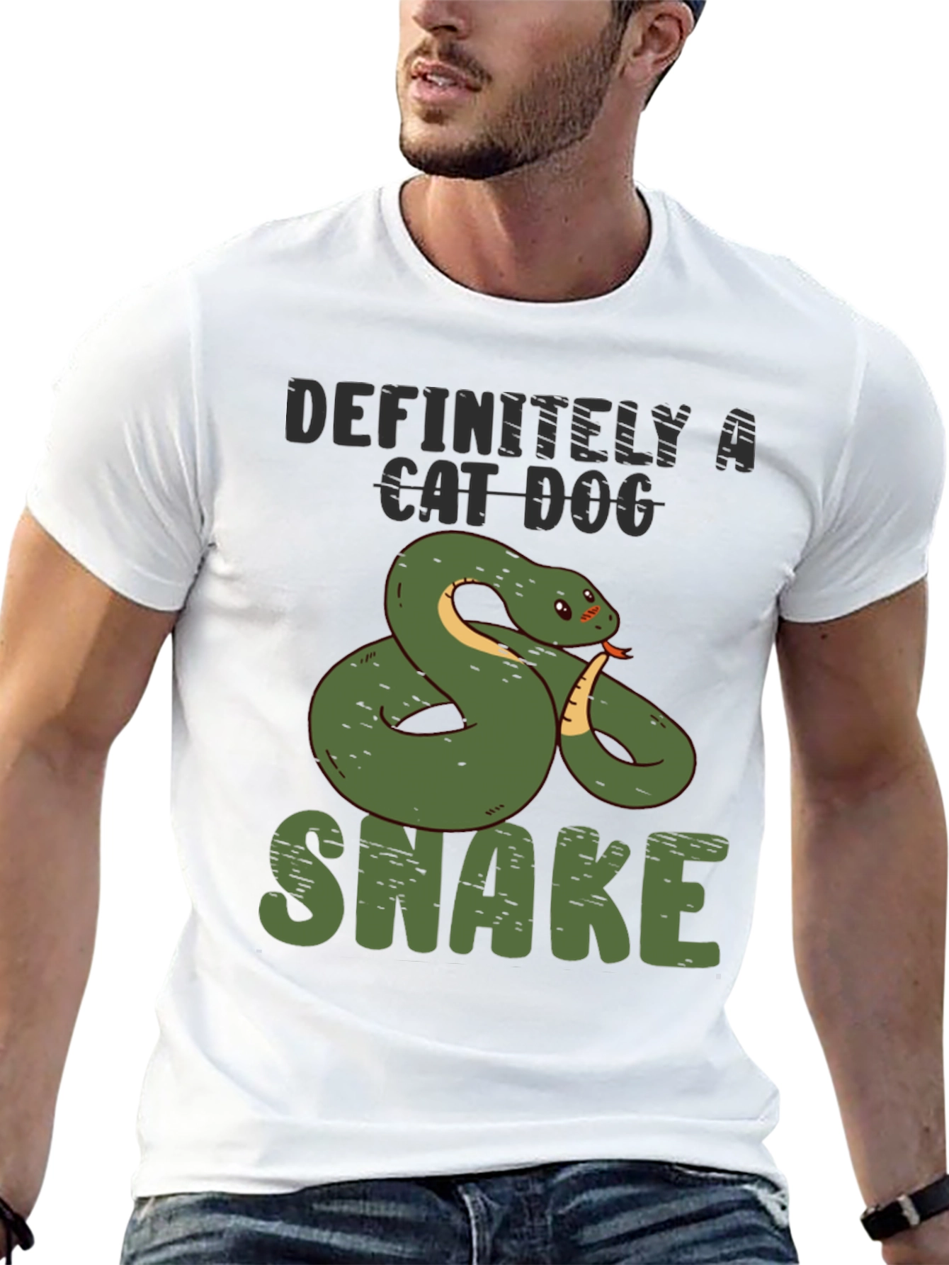 Black Definitely a Cat Dog Snake T-Shirt view 13