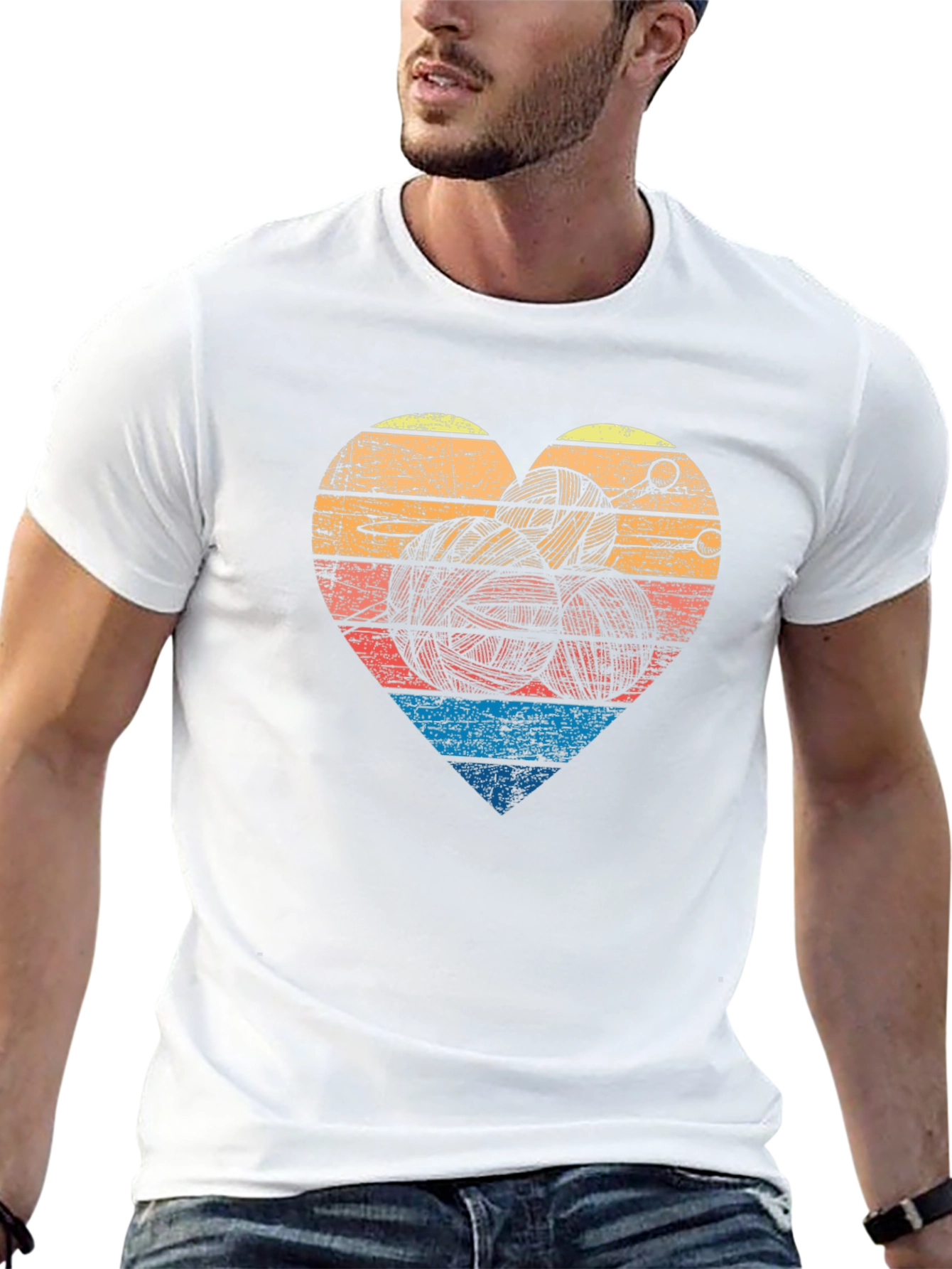 Retro Knitting Heart T-Shirt - 13