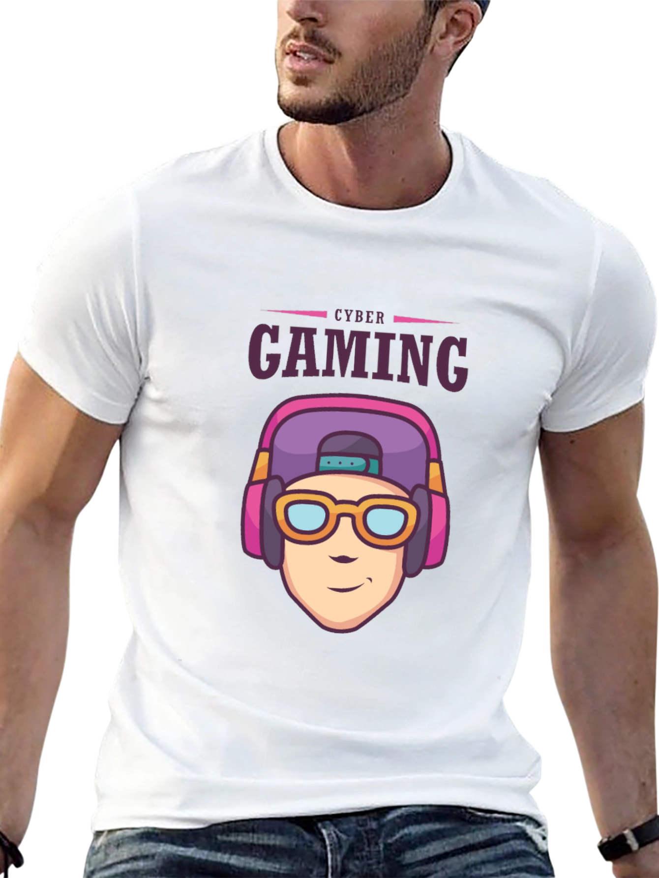 Black Cyber Gaming Black T-Shirt - Gamer Style view 13