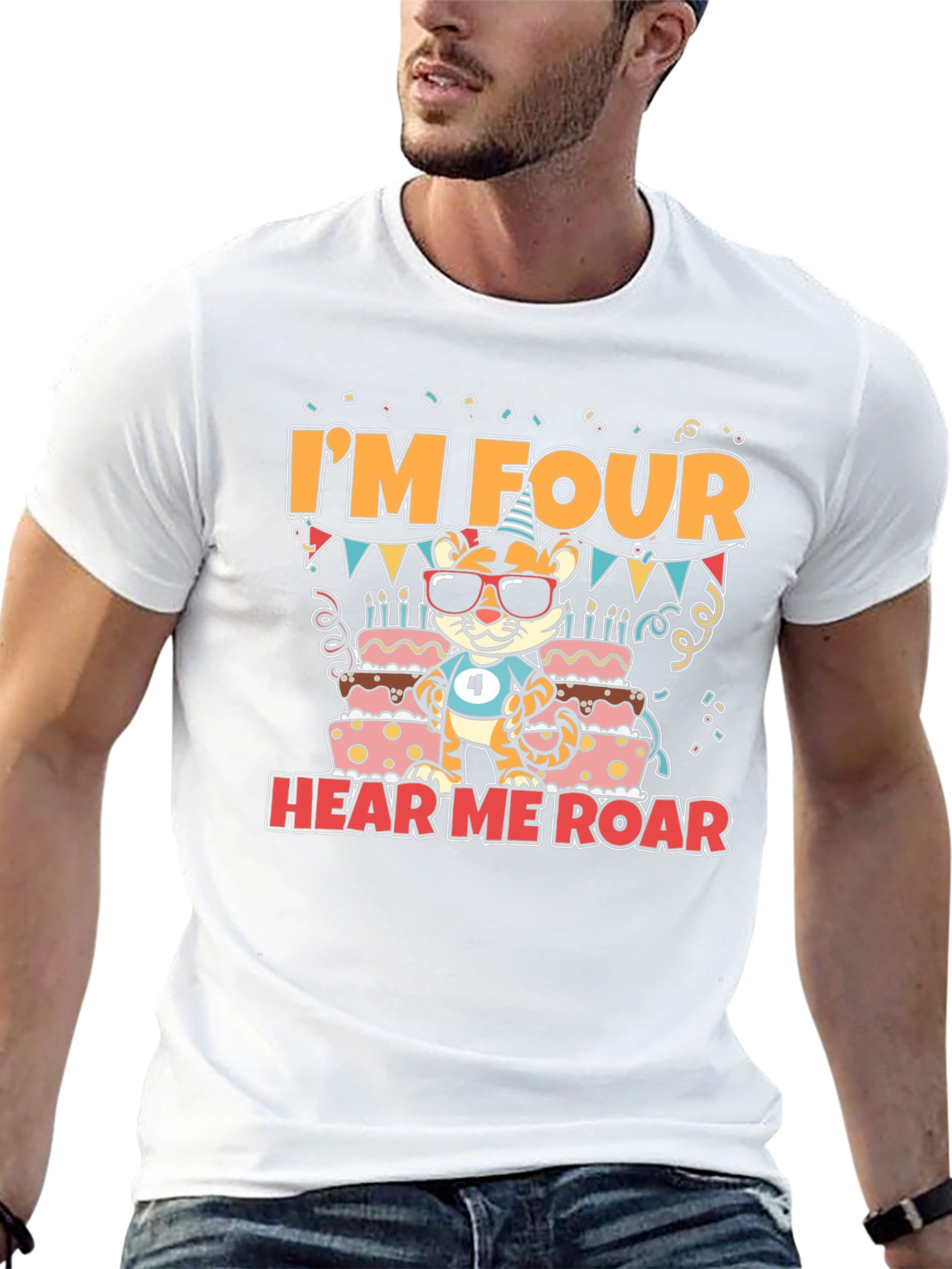 Black I'm Four Hear Me Roar T-Shirt view 13
