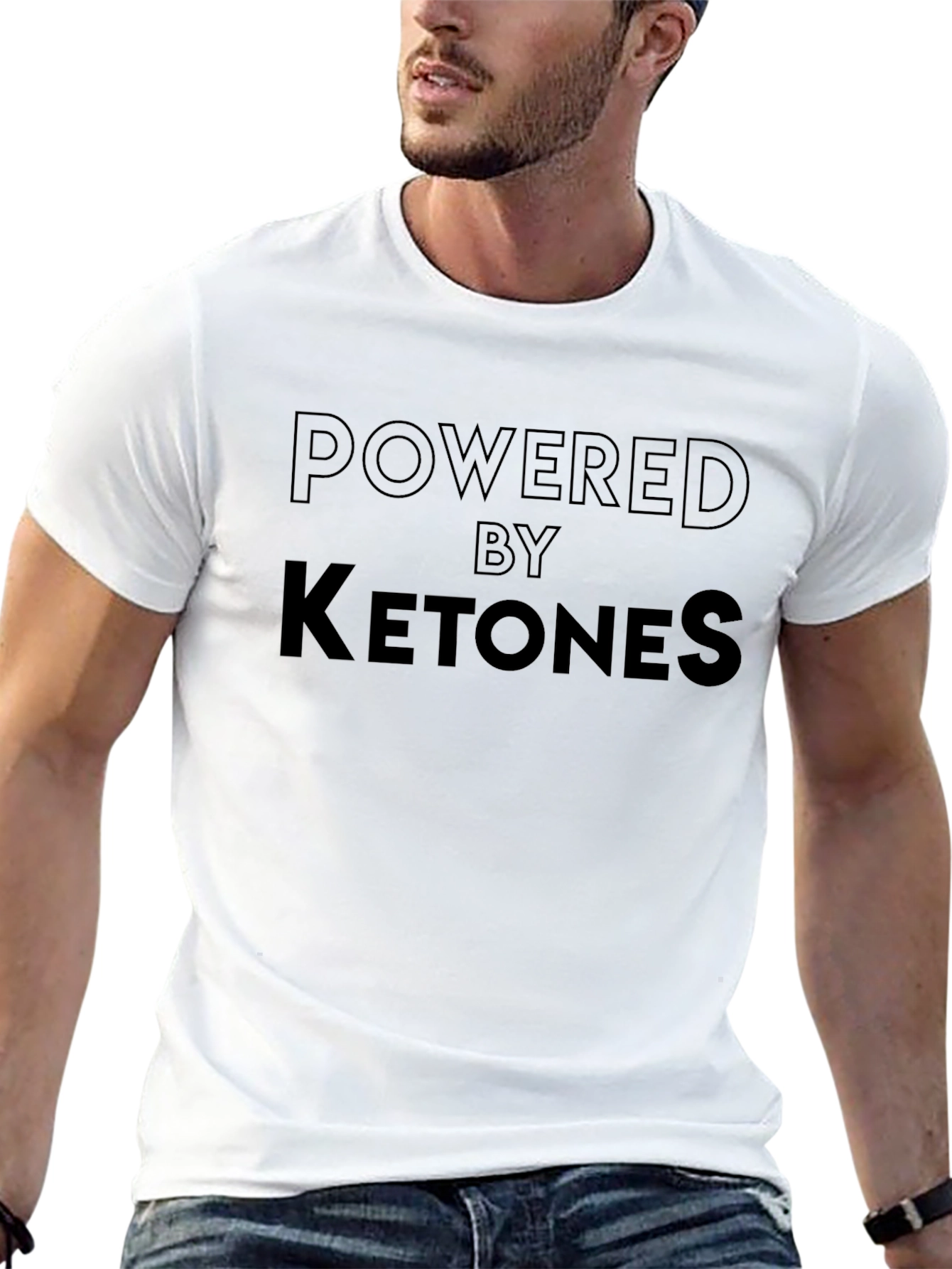 Black Powered By Ketones Black Graphic T-Shirt view 13