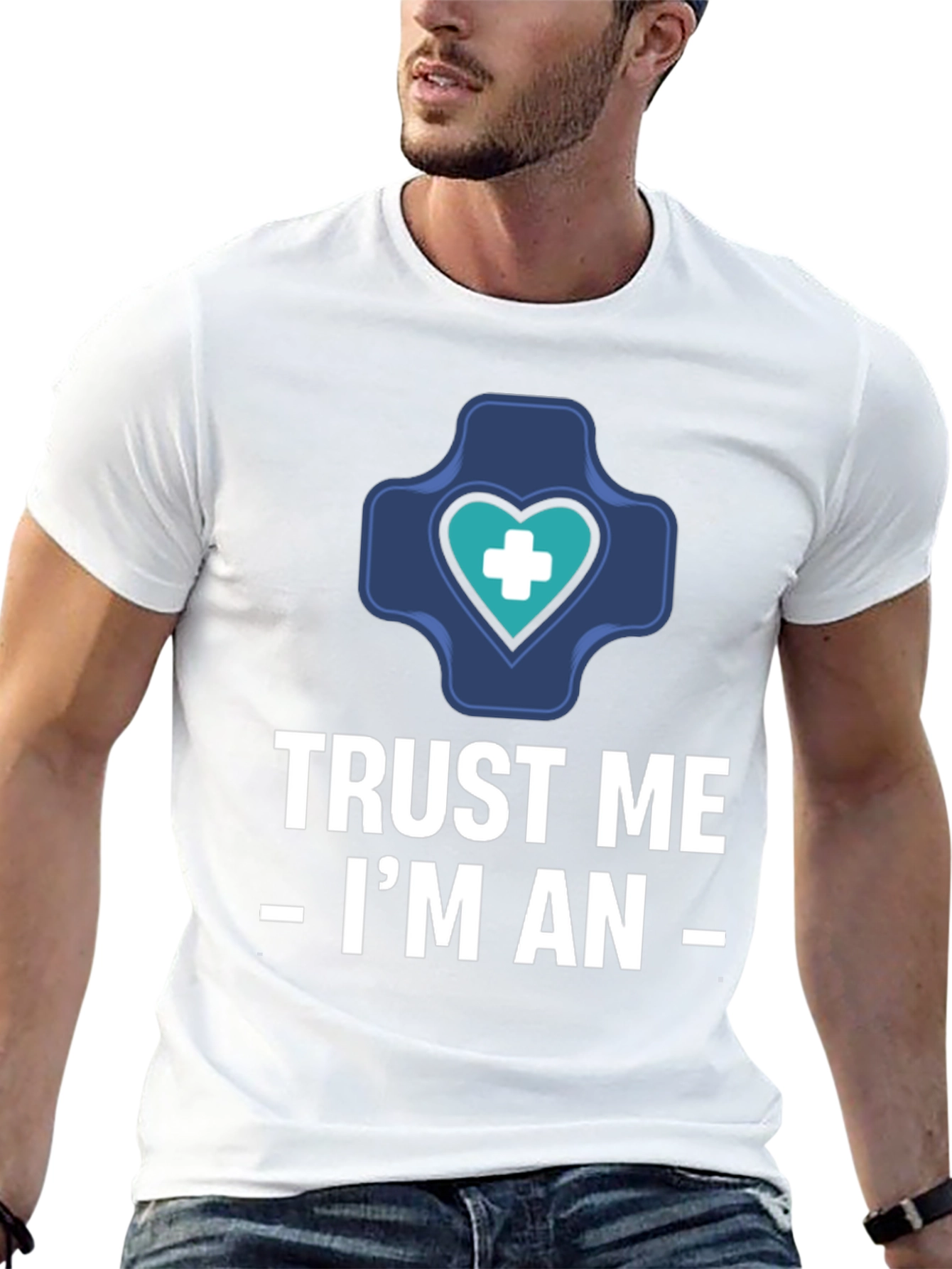 Black Trust Me I'm An T-Shirt - Medical view 13