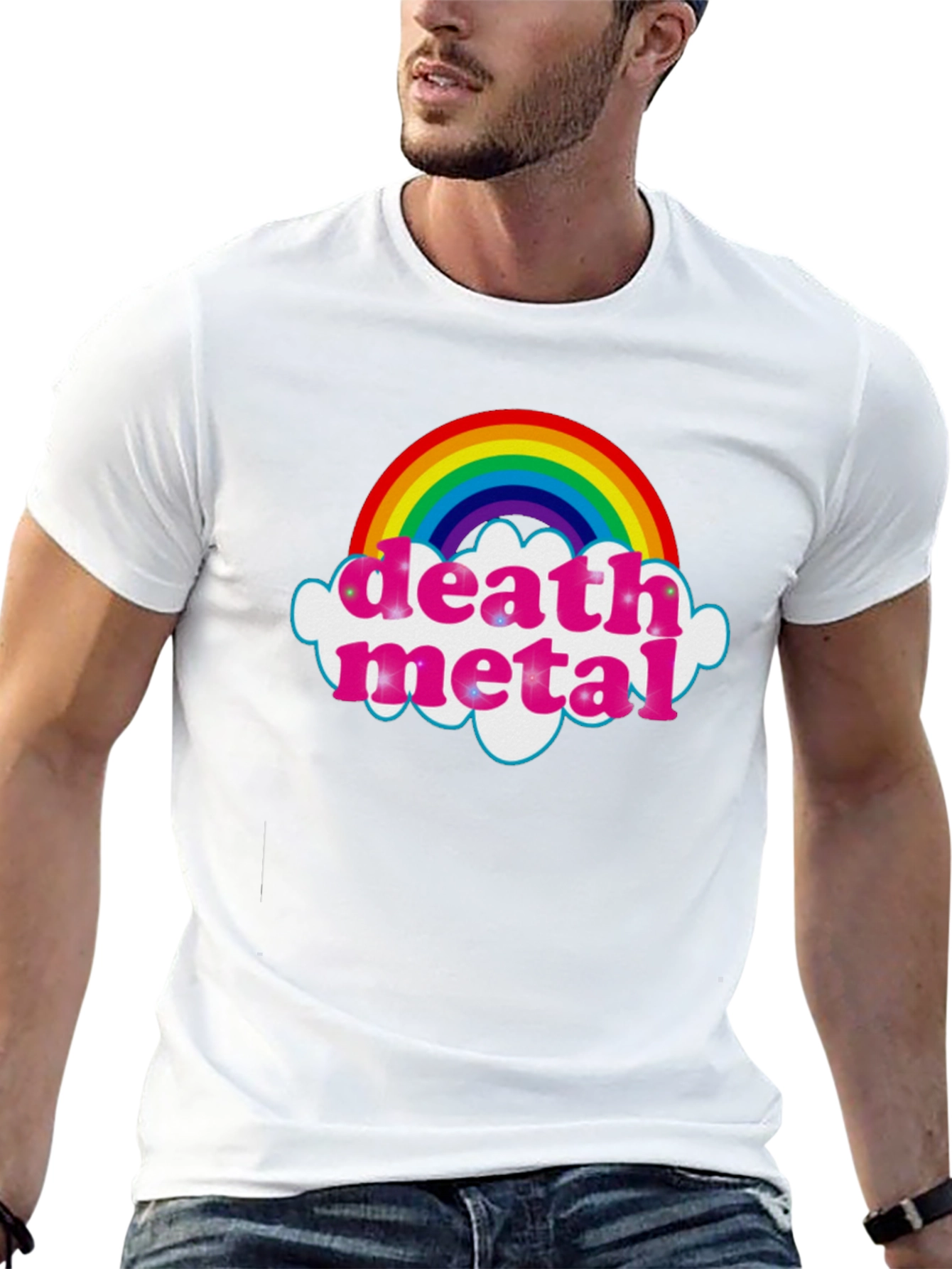 Black Death Metal Rainbow T-Shirt view 13