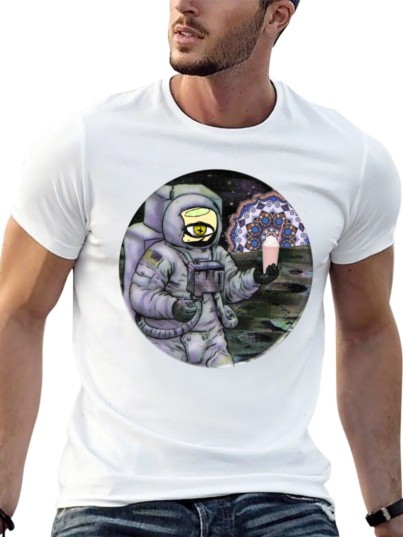 Black Astronaut Shake T-Shirt - Cosmic Comfort view 13