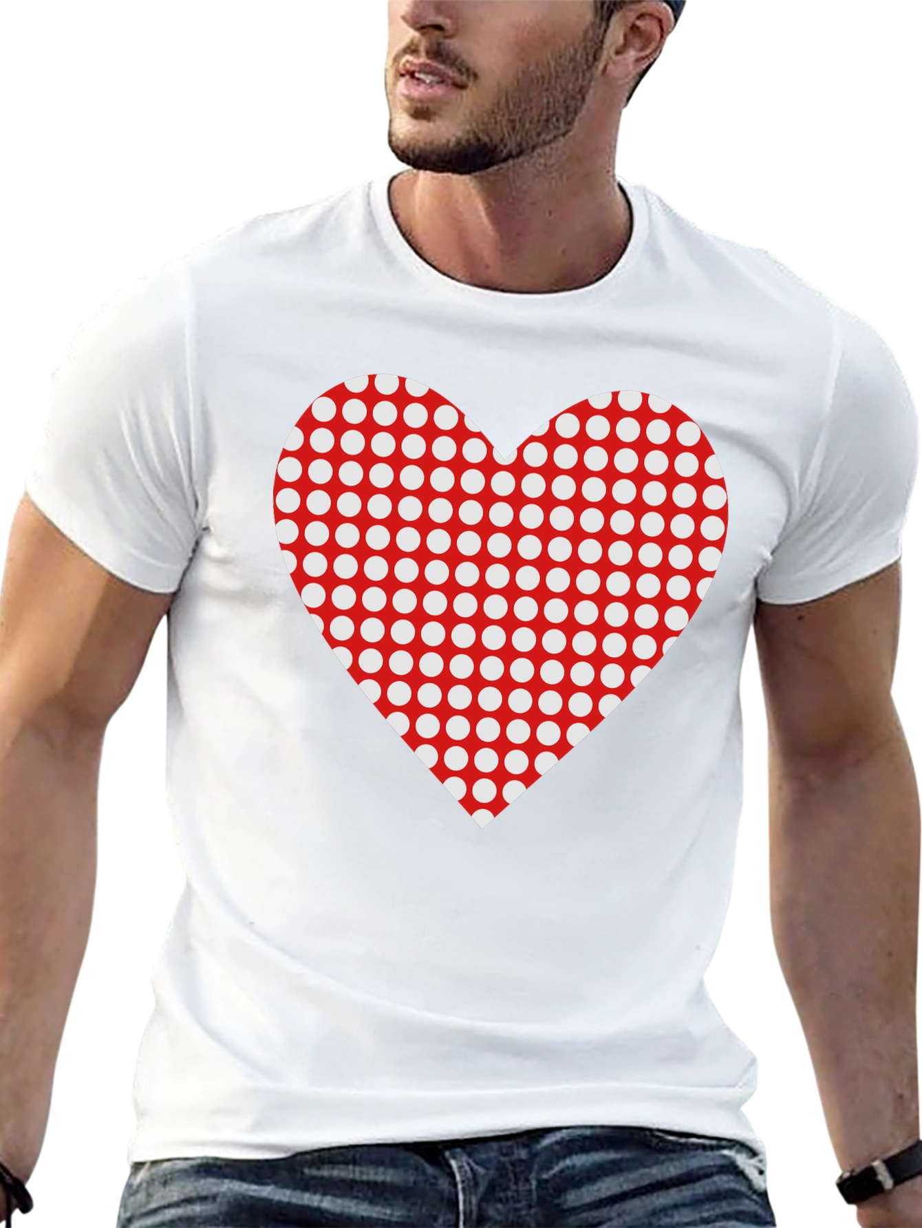 Black Heart Polka Dot Black T-Shirt view 13