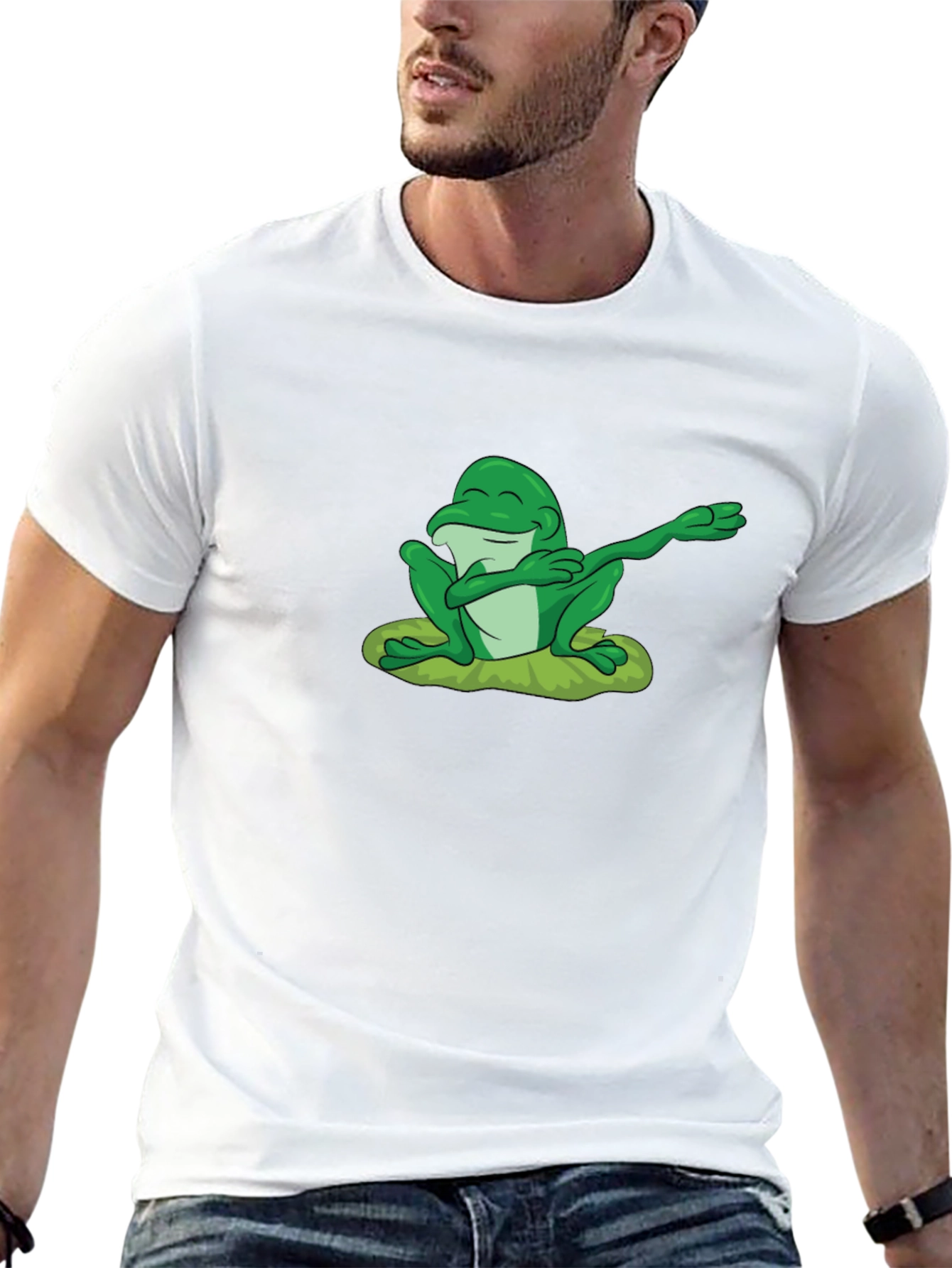 Black Dabbing Frog T-Shirt - Cool Graphic Tee view 13