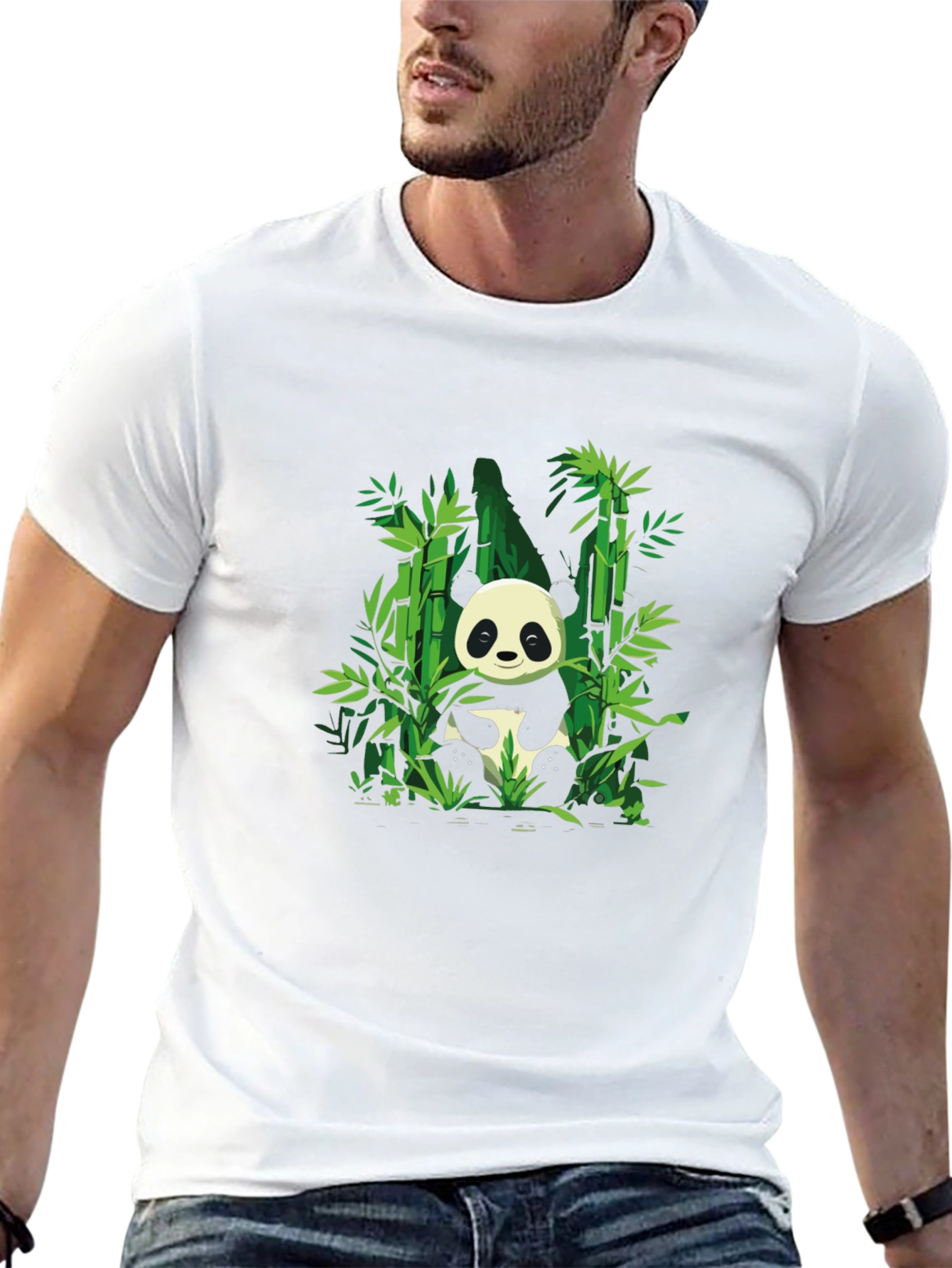Black Panda Bamboo Graphic T-Shirt - Soft Cotton Blend view 13