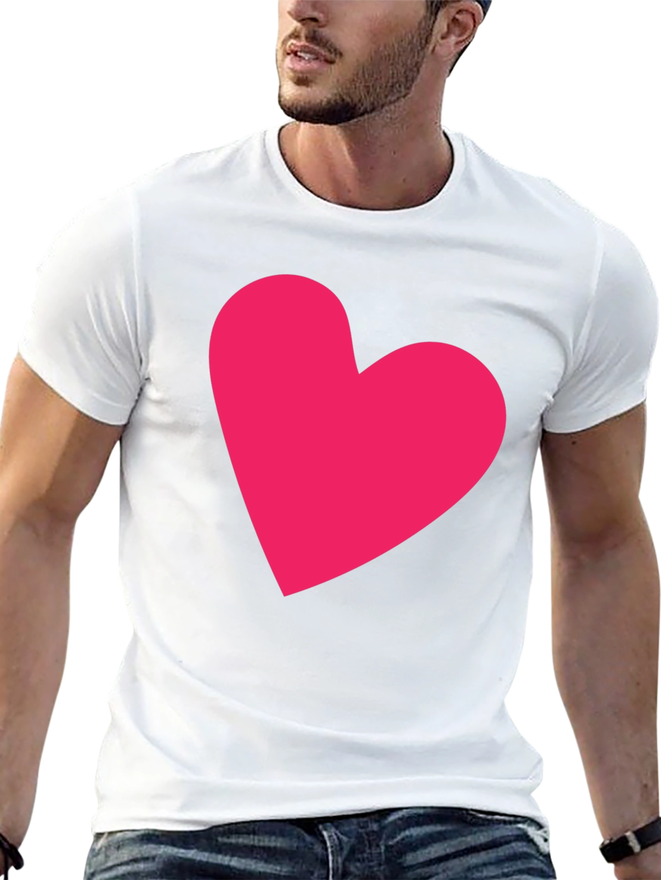 Black Heart Graphic Tee - Casual Black Cotton T-Shirt view 13