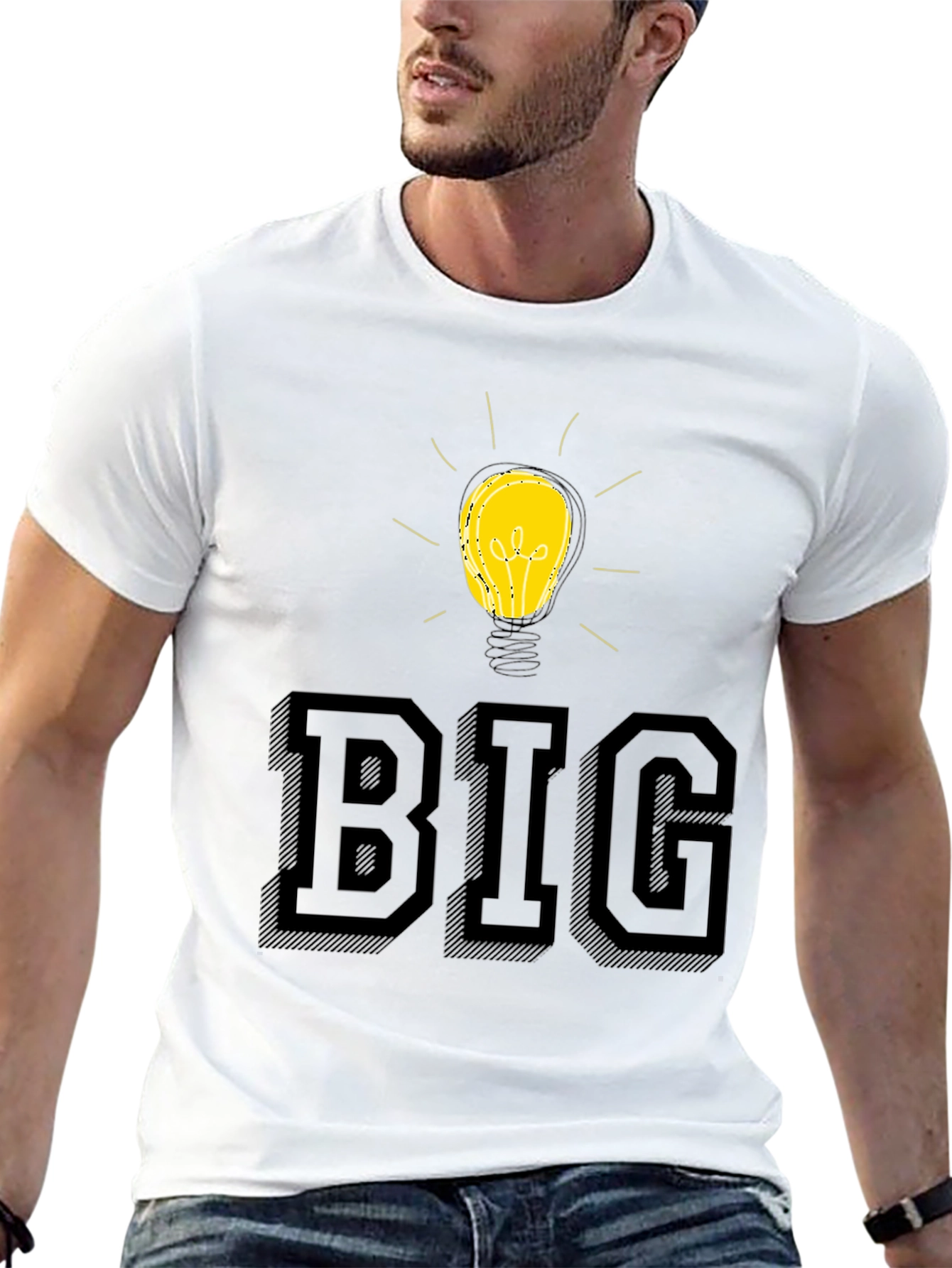 Black Big Idea T-Shirt - Black Cotton Blend view 13