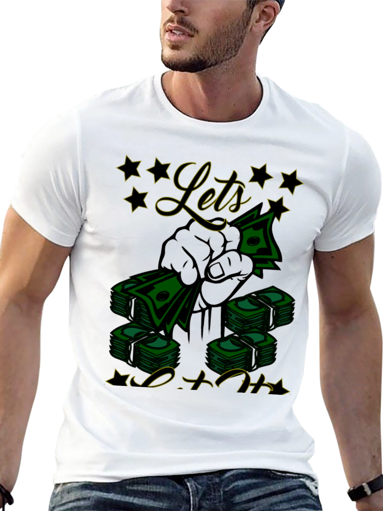 Black Let's Get That Money Black T-Shirt view 13