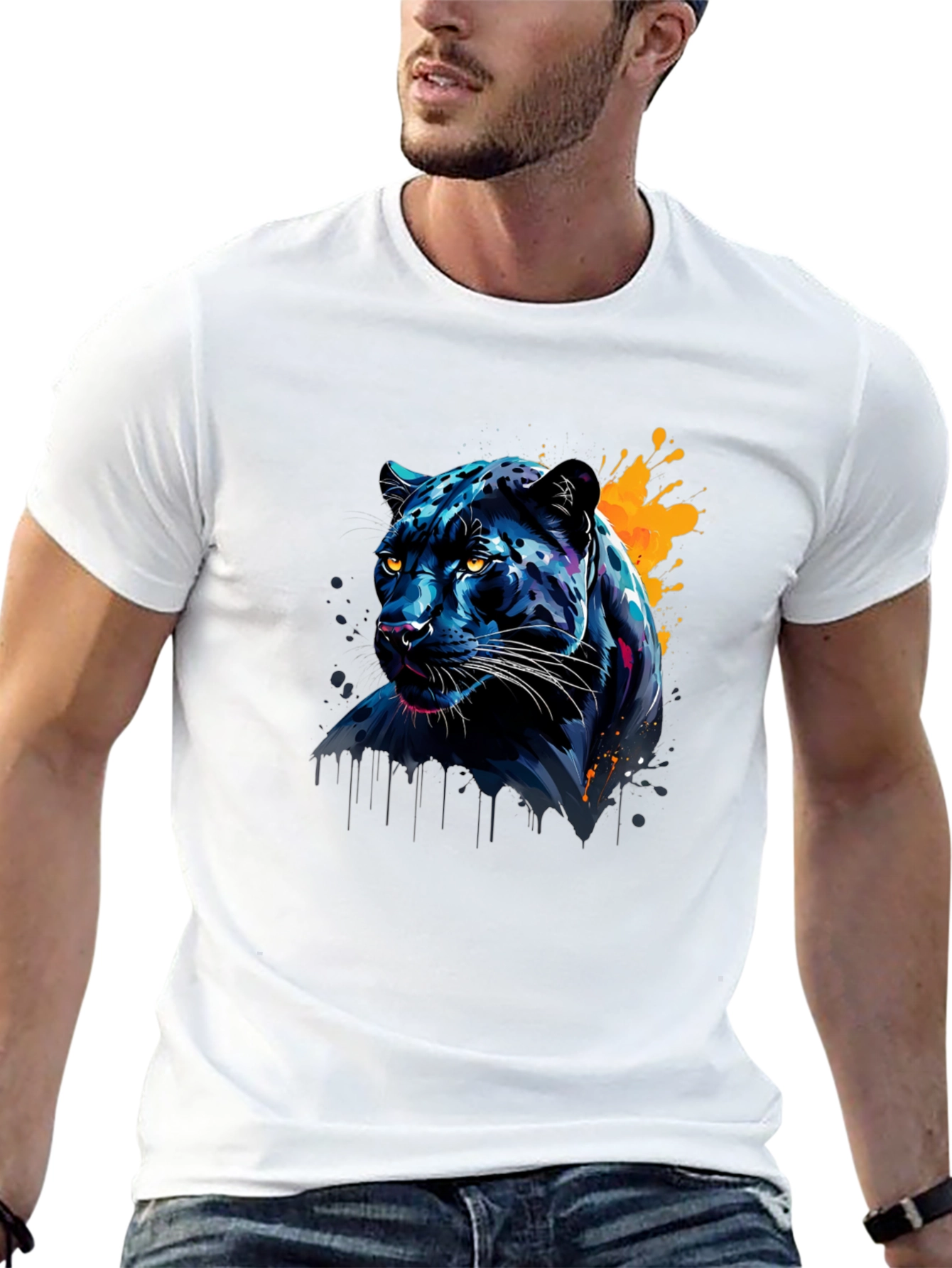Black Bold Black Panther Graphic T-Shirt view 13