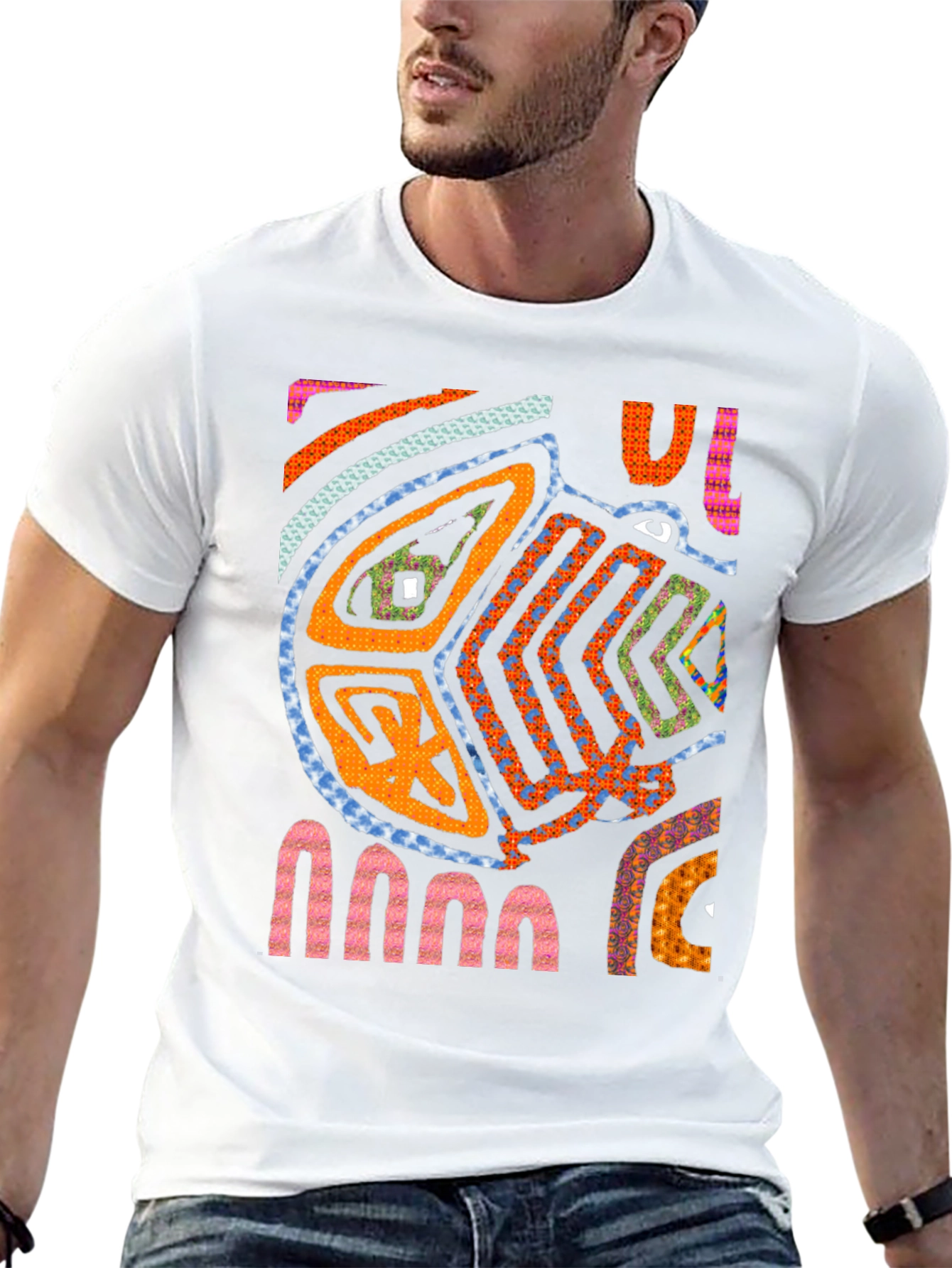 Black Abstract Art Tee - Unique Graphic Print T-Shirt view 13