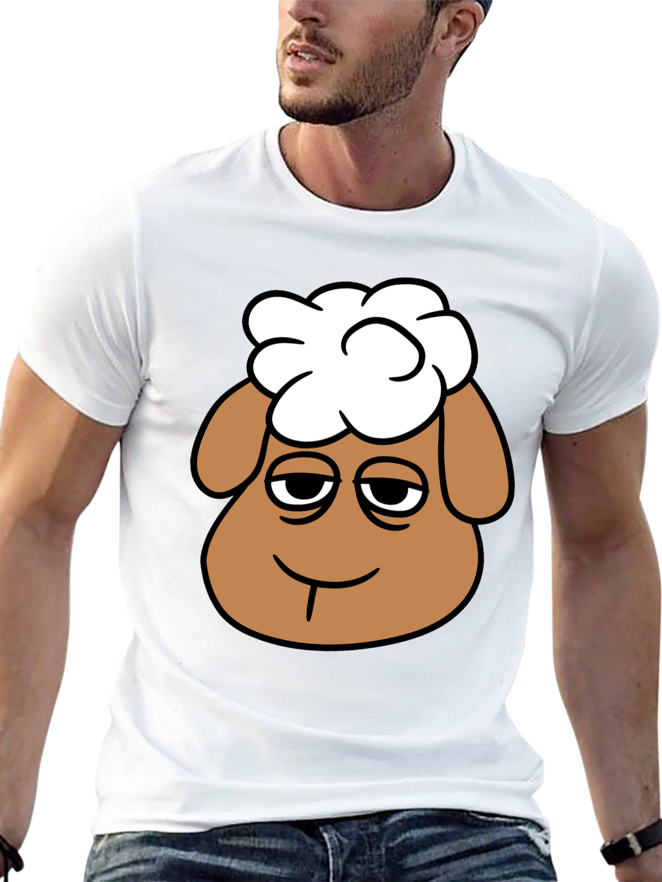 Shaun the Sheep Graphic Tee - Black Cotton Shirt - 13
