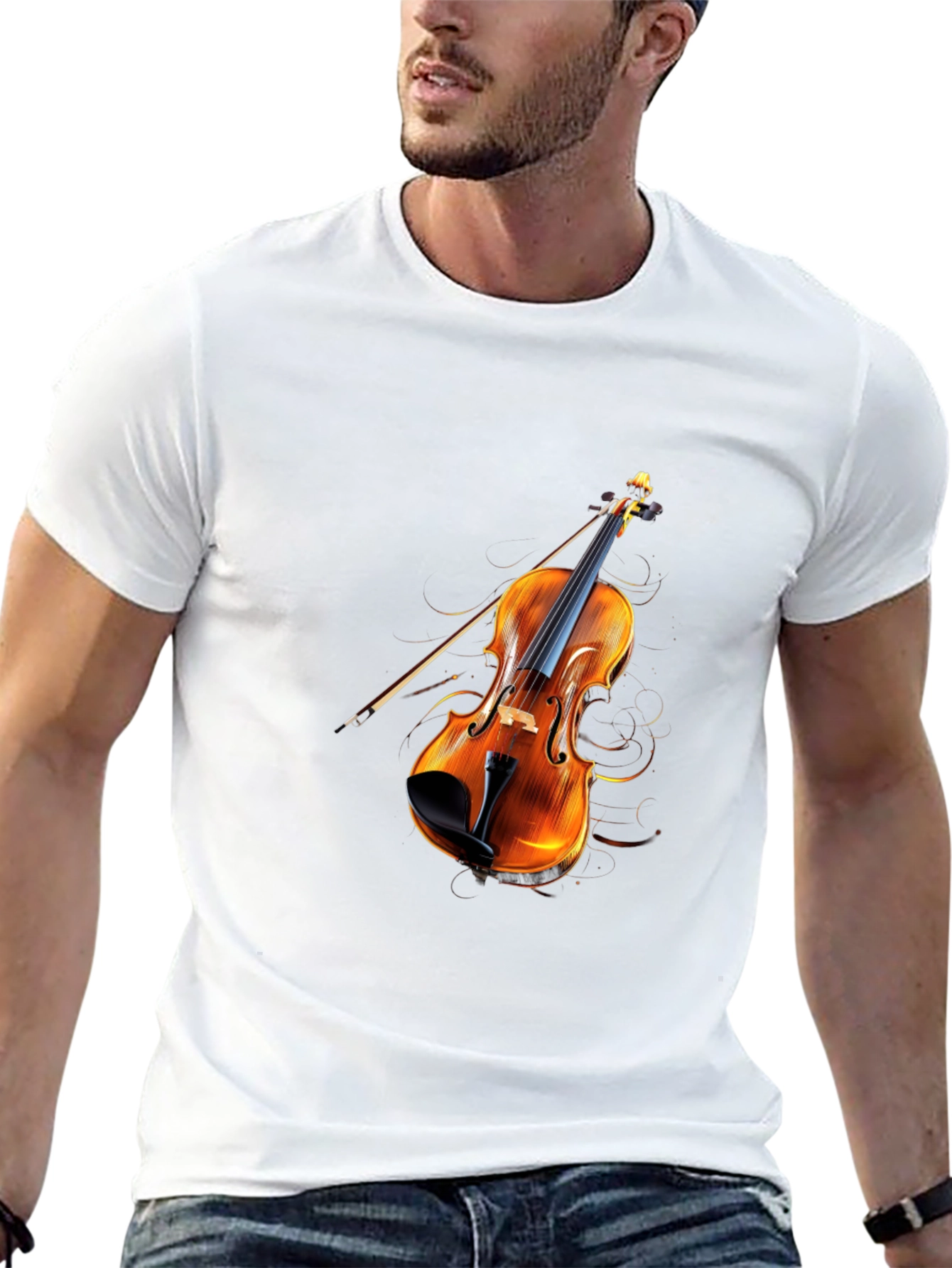 Black Violin Graphic Black T-Shirt view 13