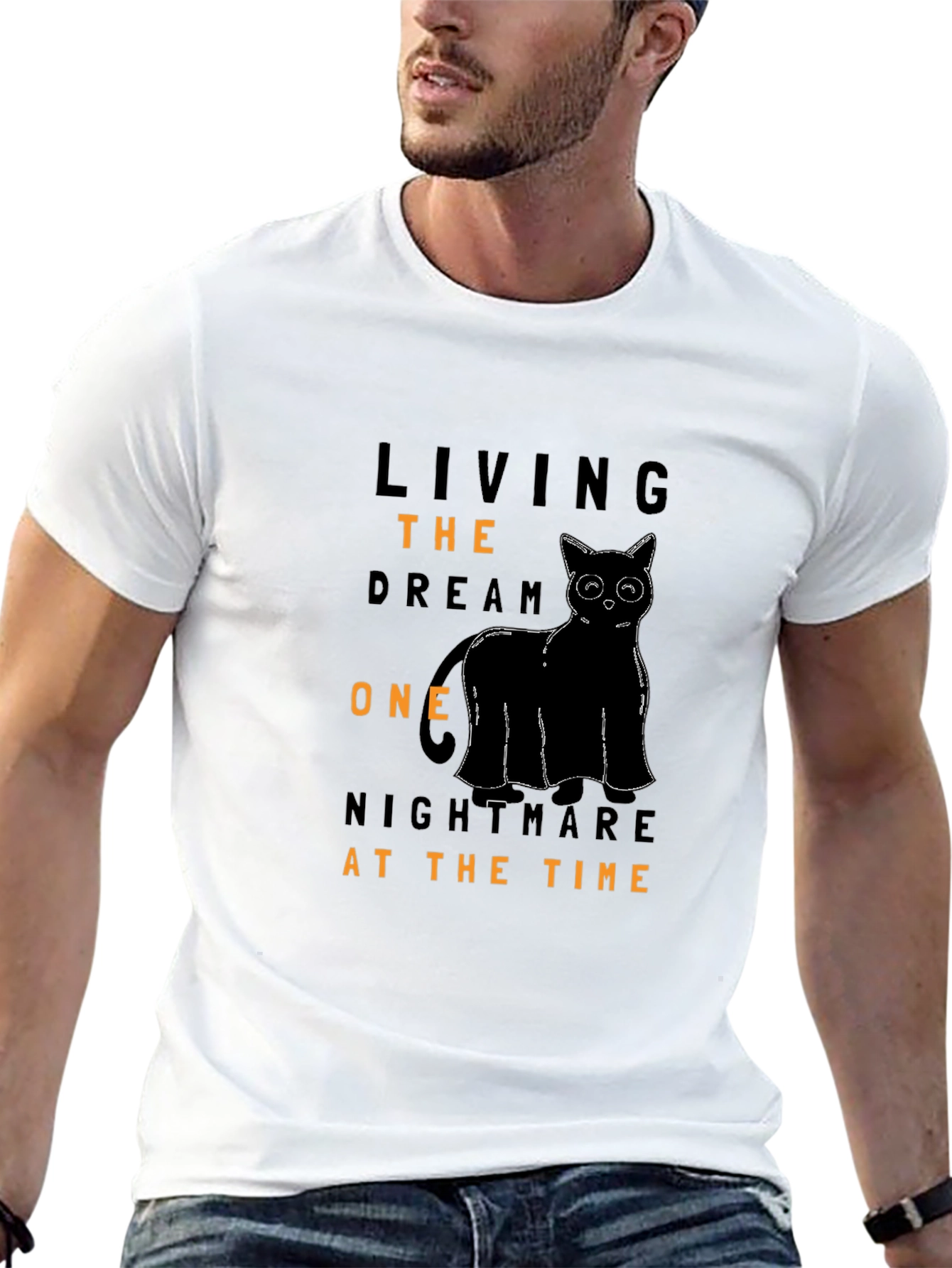 Black Living The Dream Black Cat Graphic Tee view 13