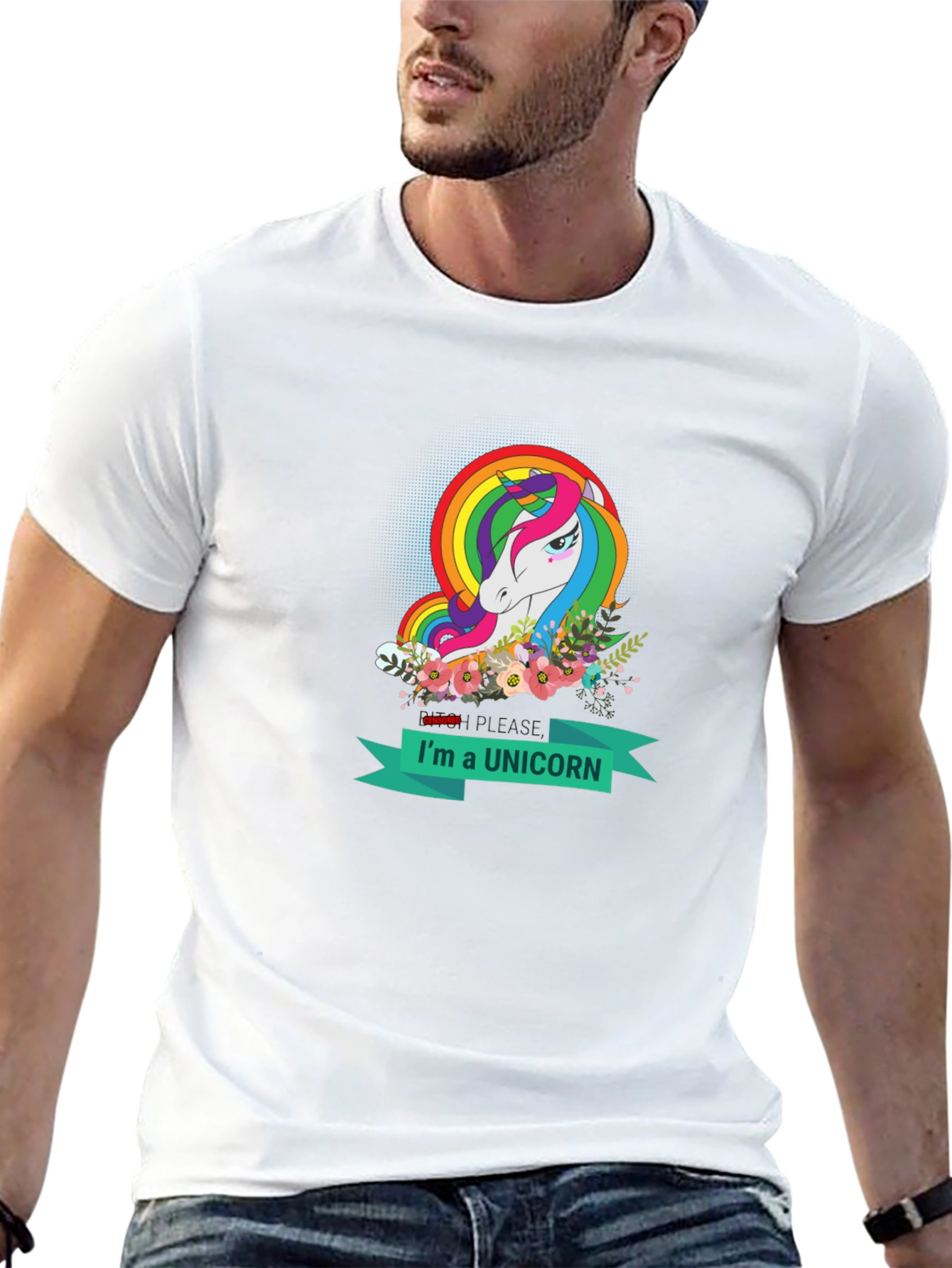 Black I'm a Unicorn T-Shirt - Rainbow Unicorn Design view 13