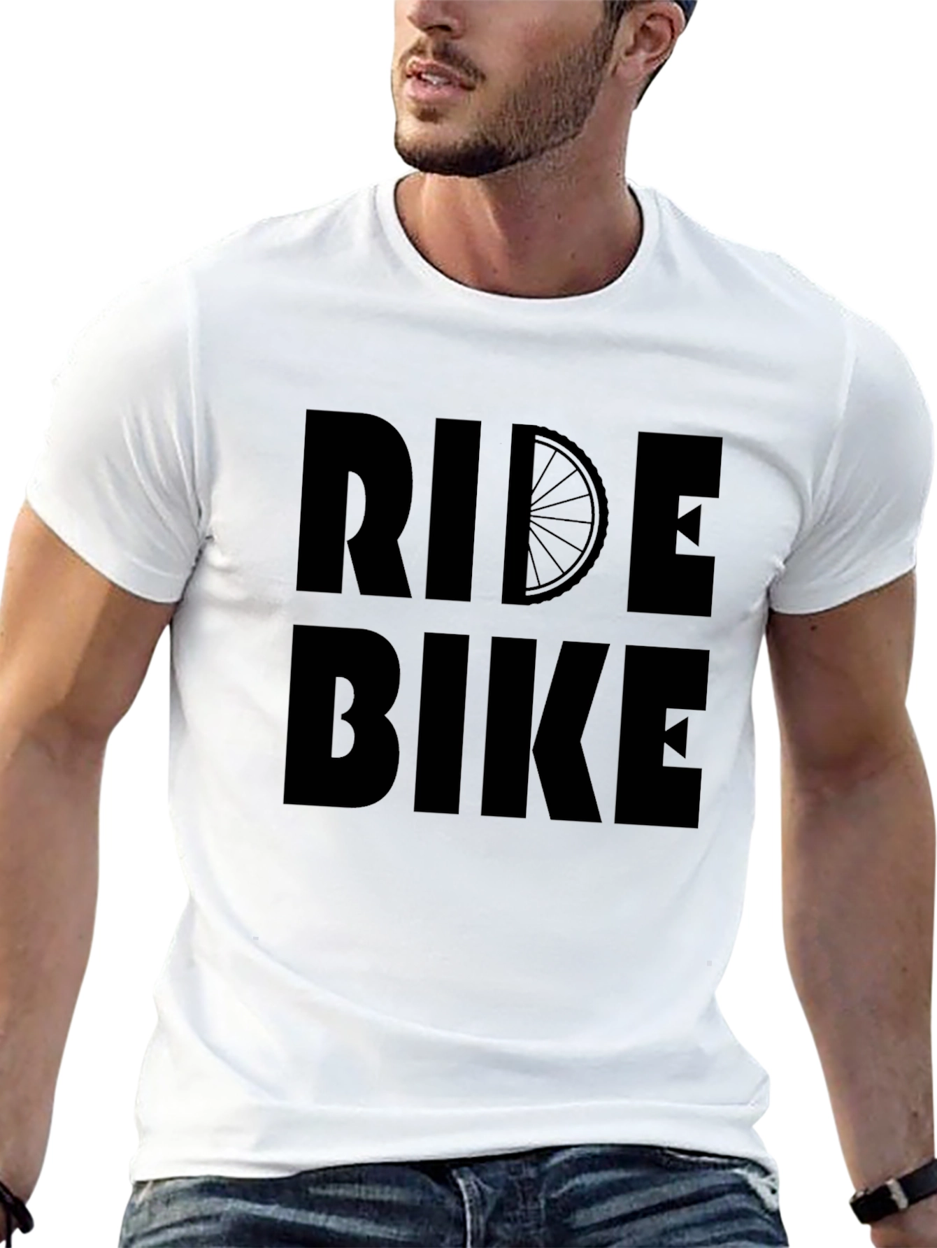 Black Ride Bike Graphic T-Shirt - Black Casual Tee view 13