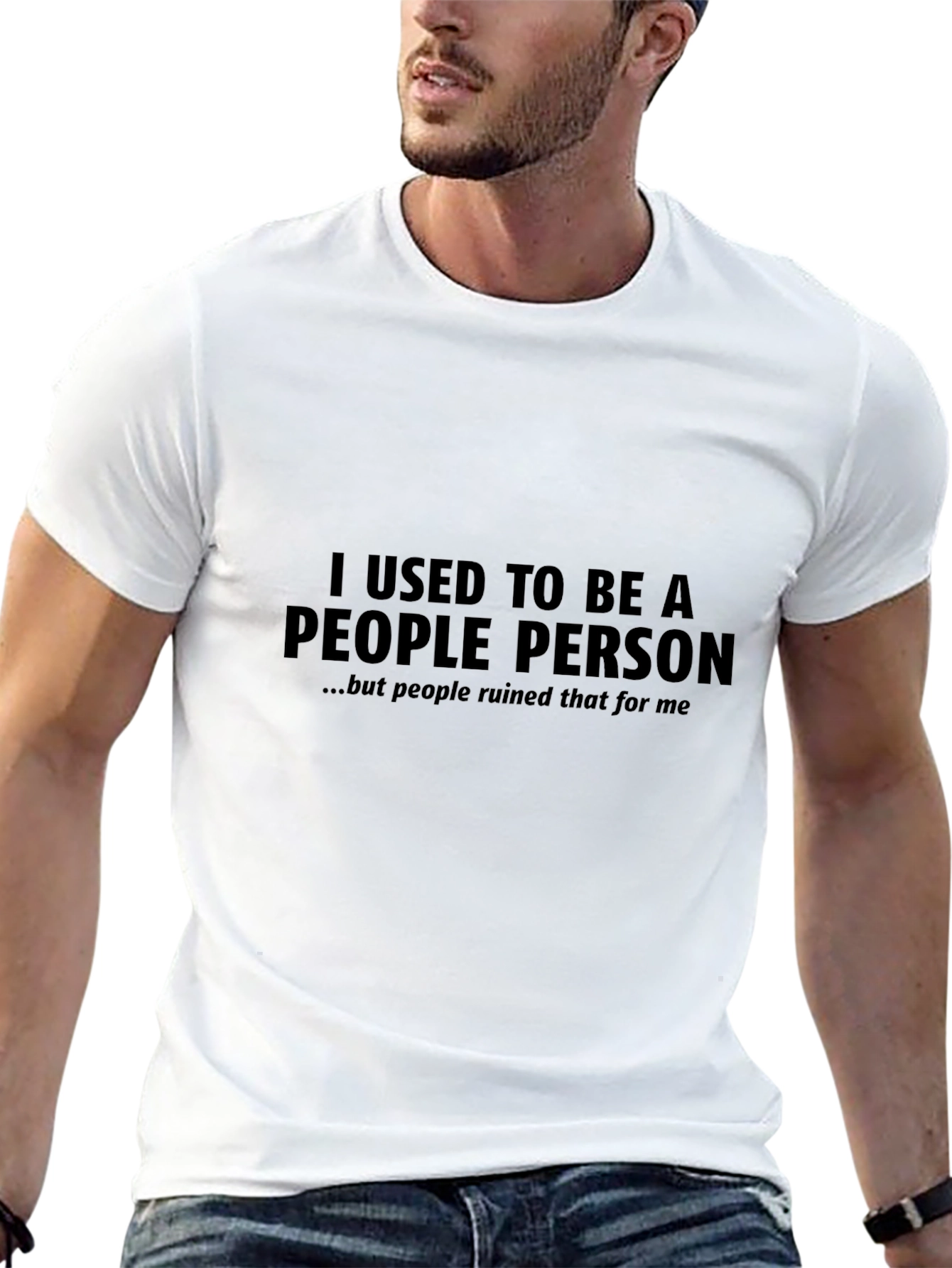 Black I Used To Be A People Person T-Shirt view 13