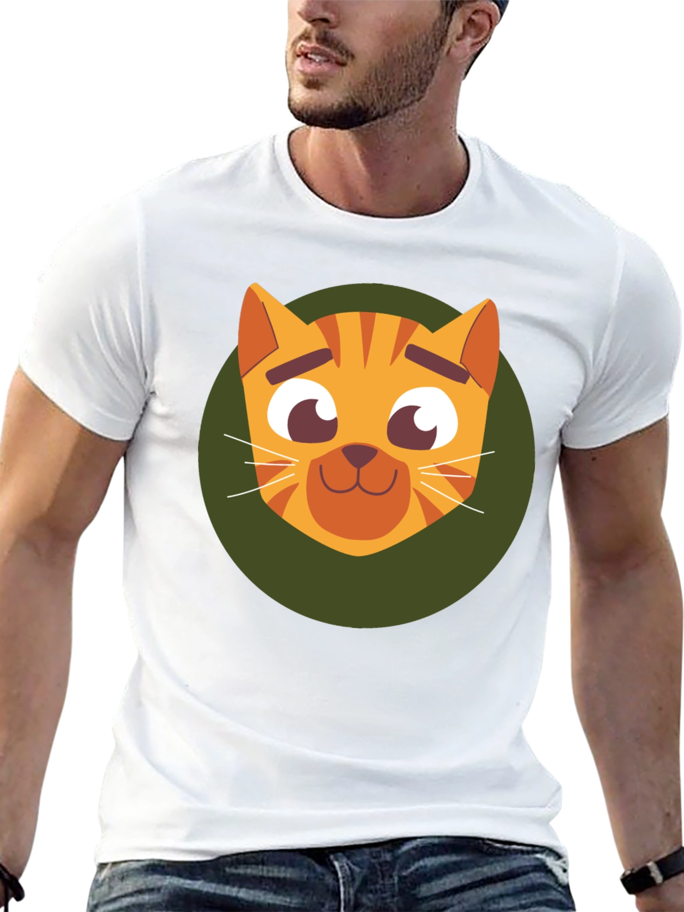 Black Cute Cartoon Cat Graphic T-Shirt - Soft Black Tee view 13