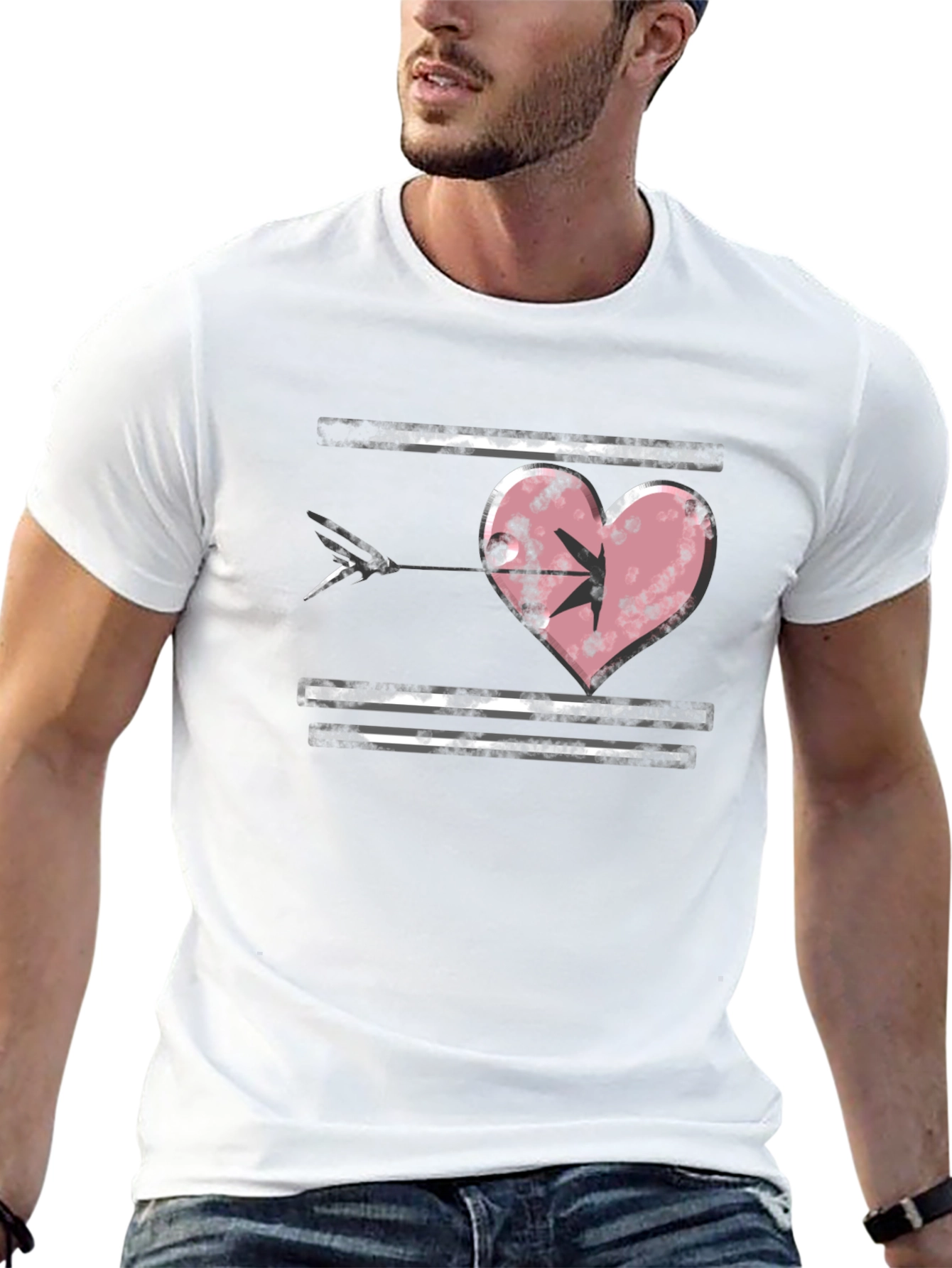 Black Heart Arrow T-Shirt - Grunge Style view 13