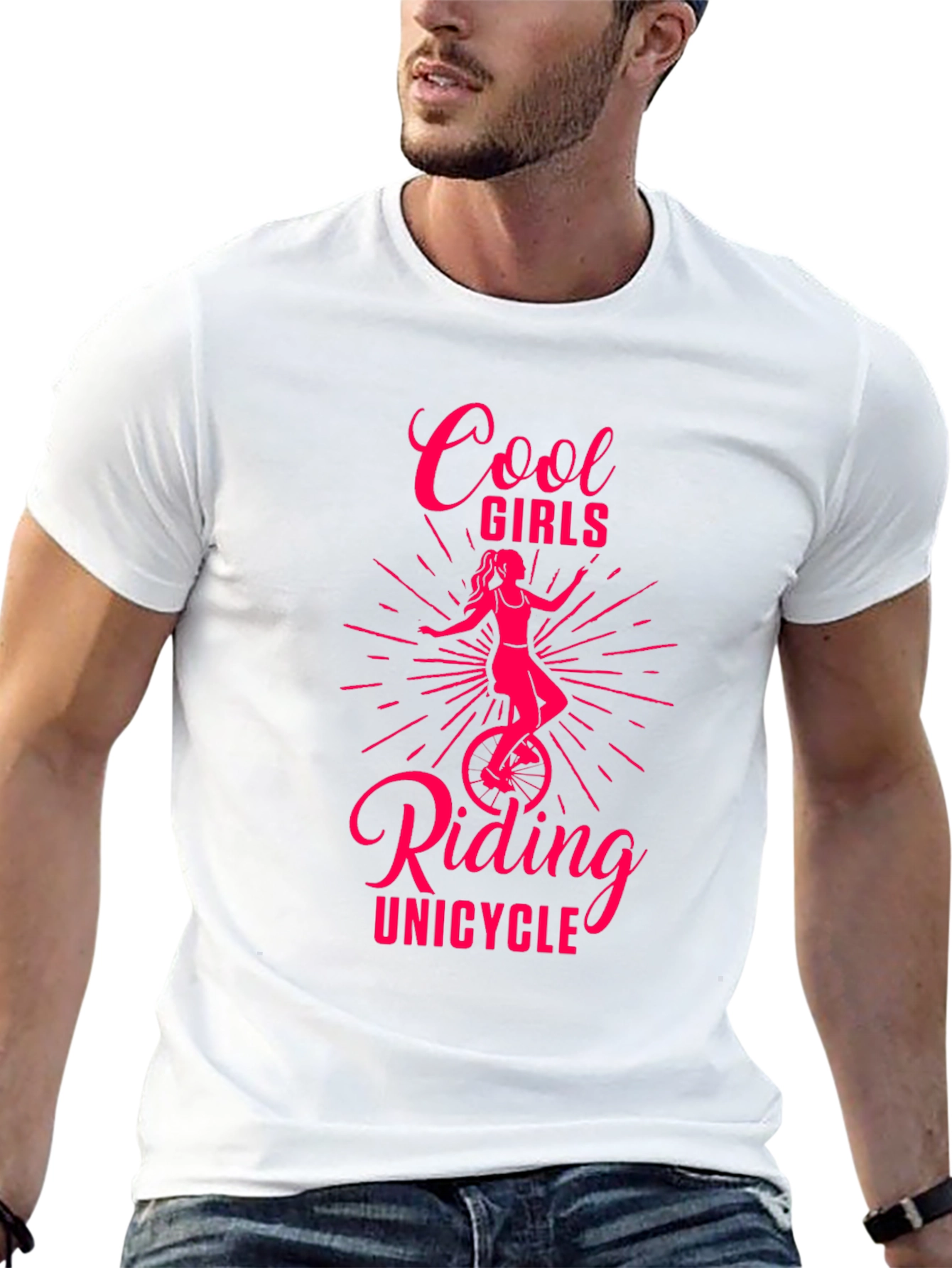 Black Cool Girls Unicycle Graphic Tee - Black Unisex view 13