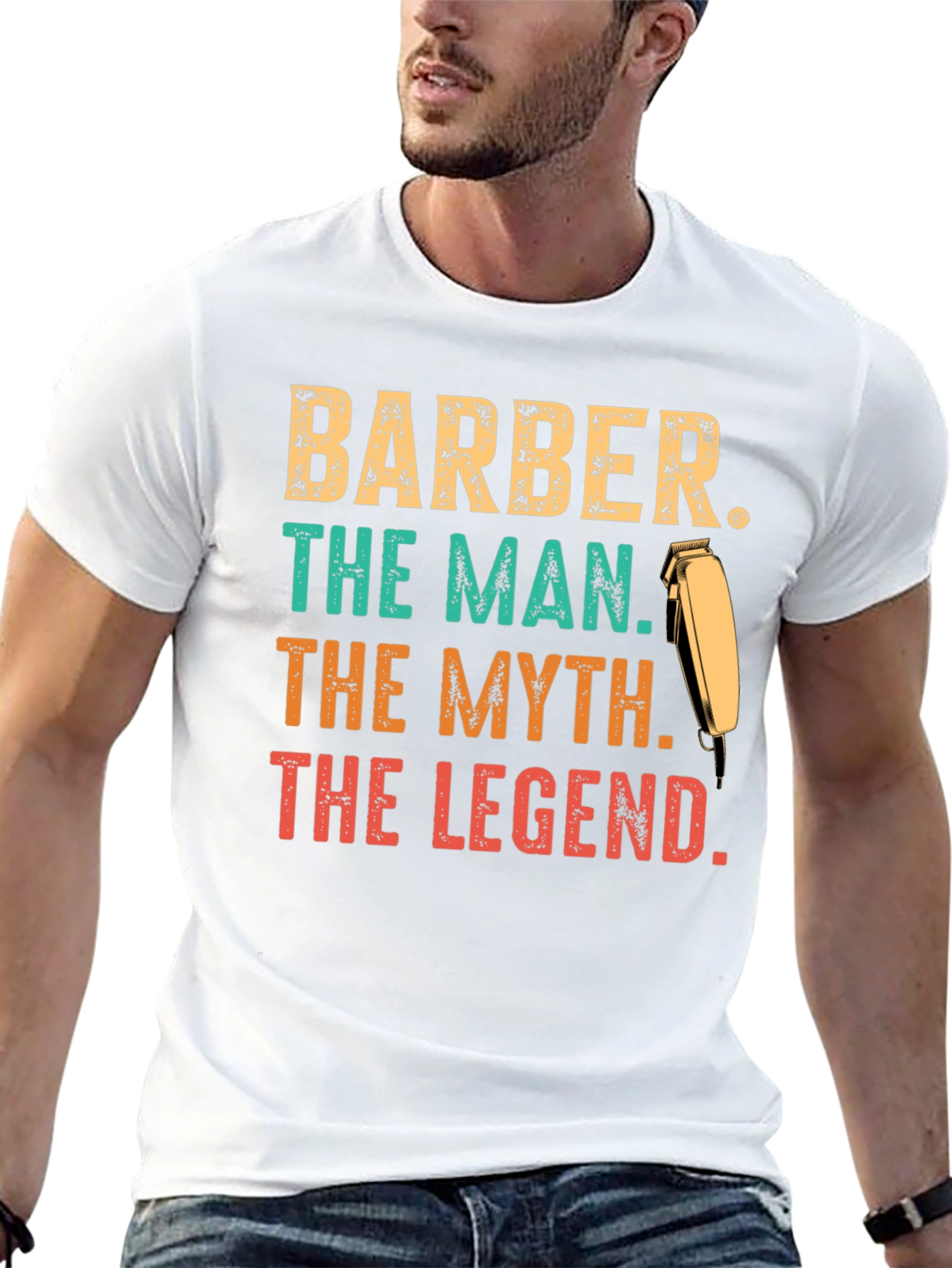Black Barber The Man The Myth The Legend T-Shirt view 13
