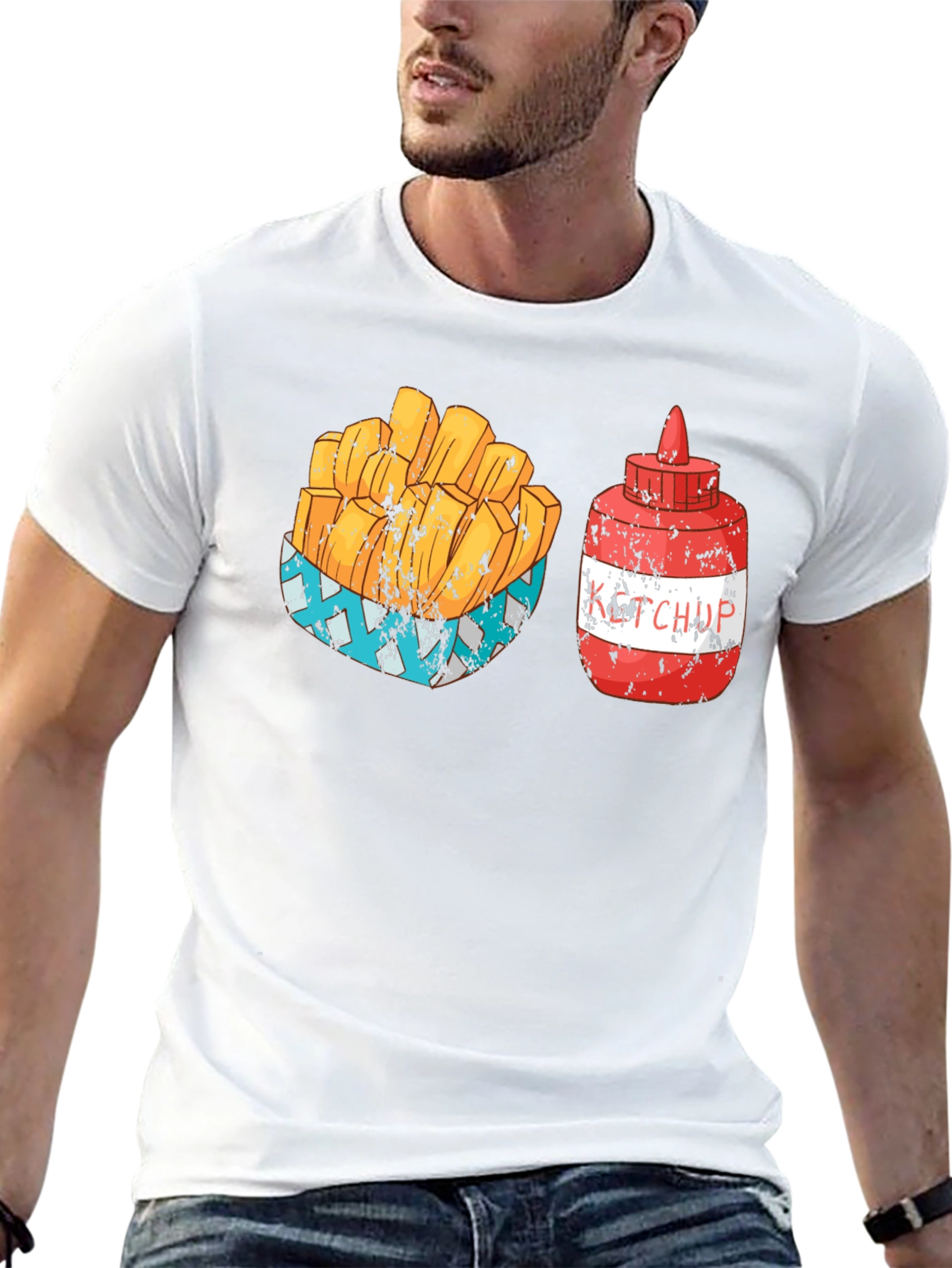Black Fries & Ketchup Graphic Tee - Food Lover's Delight view 13