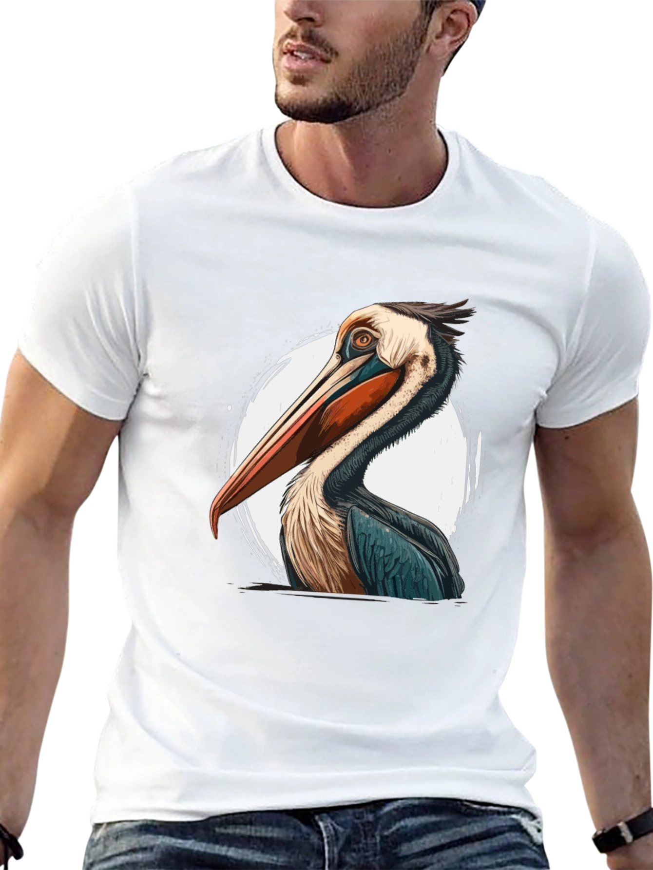 Black Pelican Graphic Tee - Unique Bird Design view 13