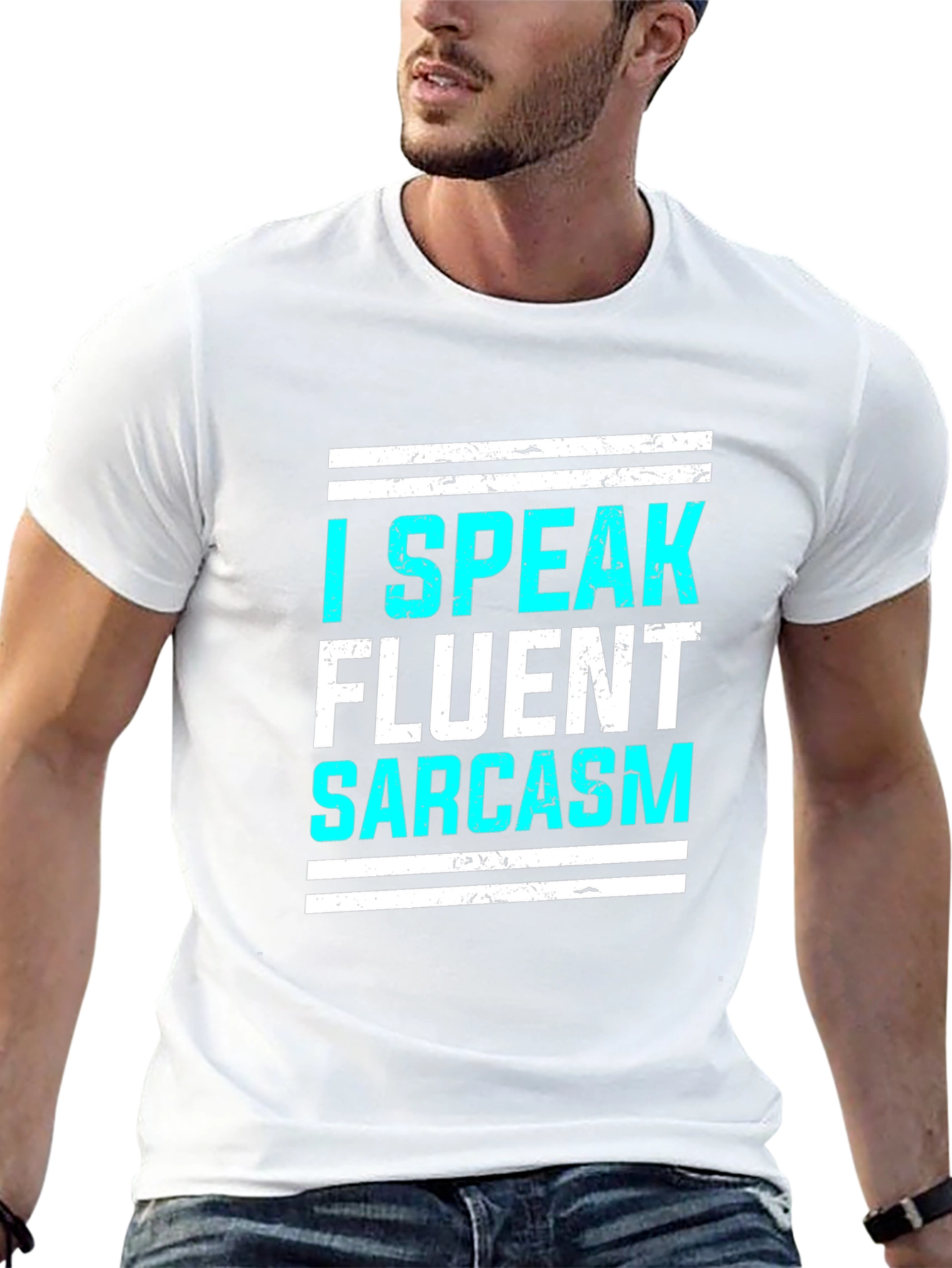 Black I Speak Fluent Sarcasm Graphic T-Shirt view 13