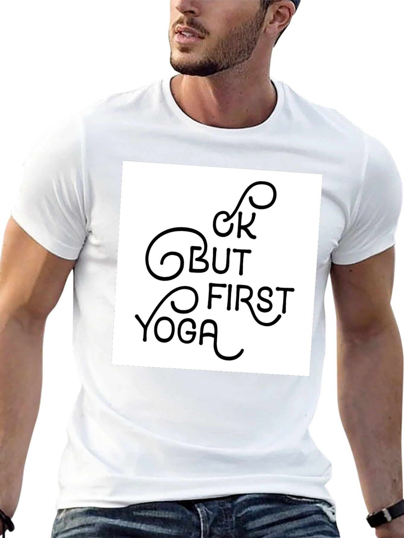 Black But First Yoga Graphic Tee - Black Casual Shirt view 13