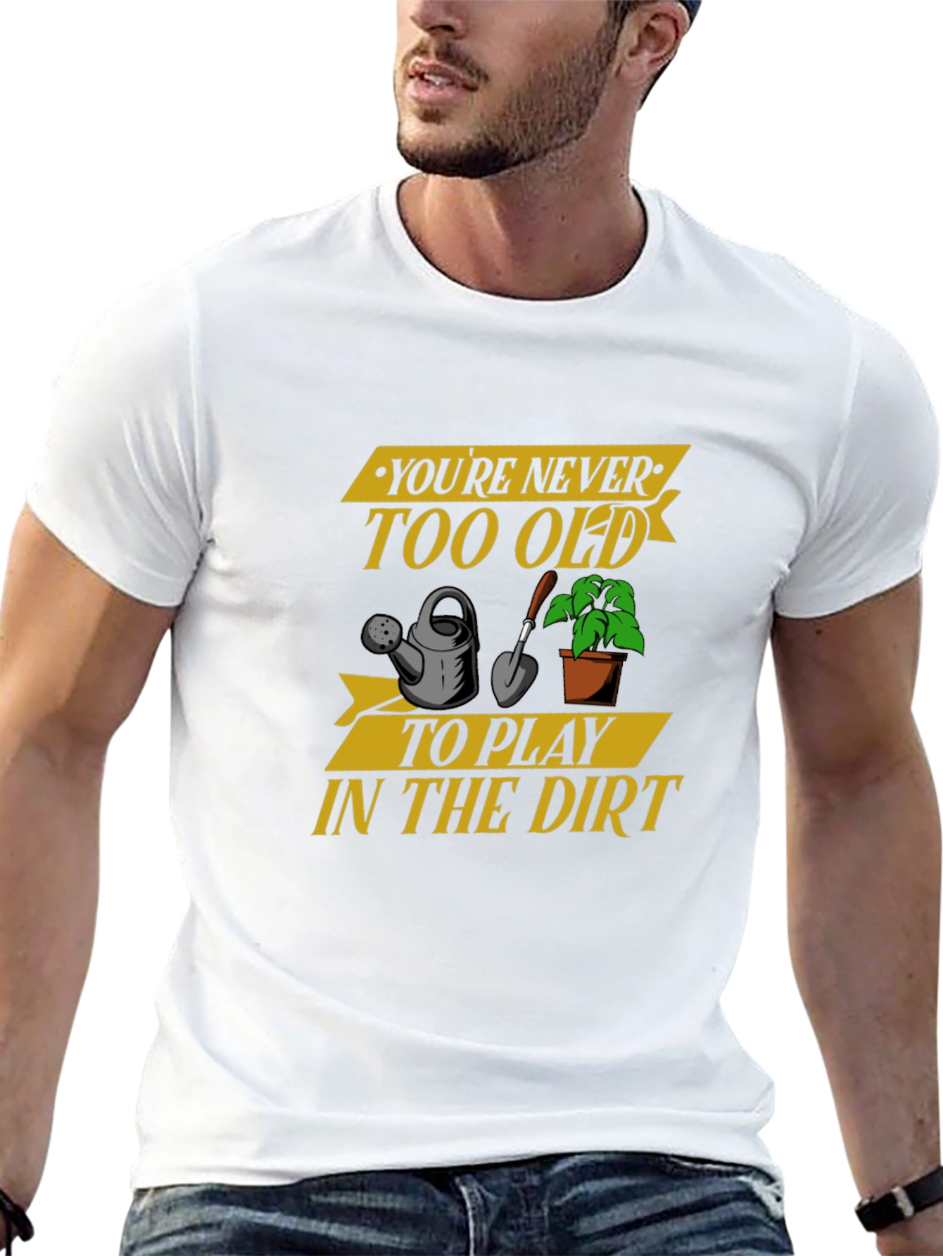 Black You're Never Too Old Gardening T-Shirt view 13