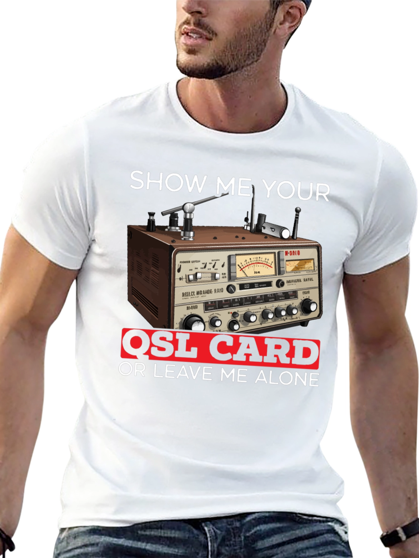 Black Show Me Your QSL Card T-Shirt view 13