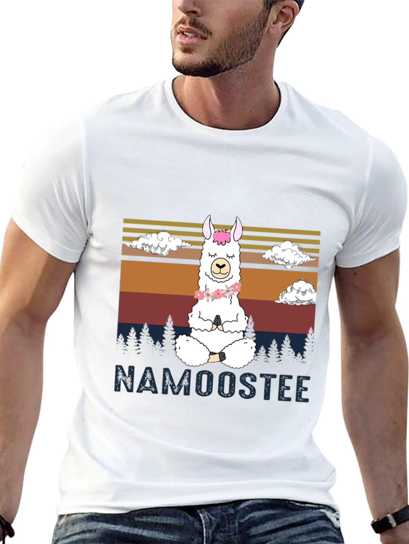Black Namooostee Yoga Llama Tee view 13