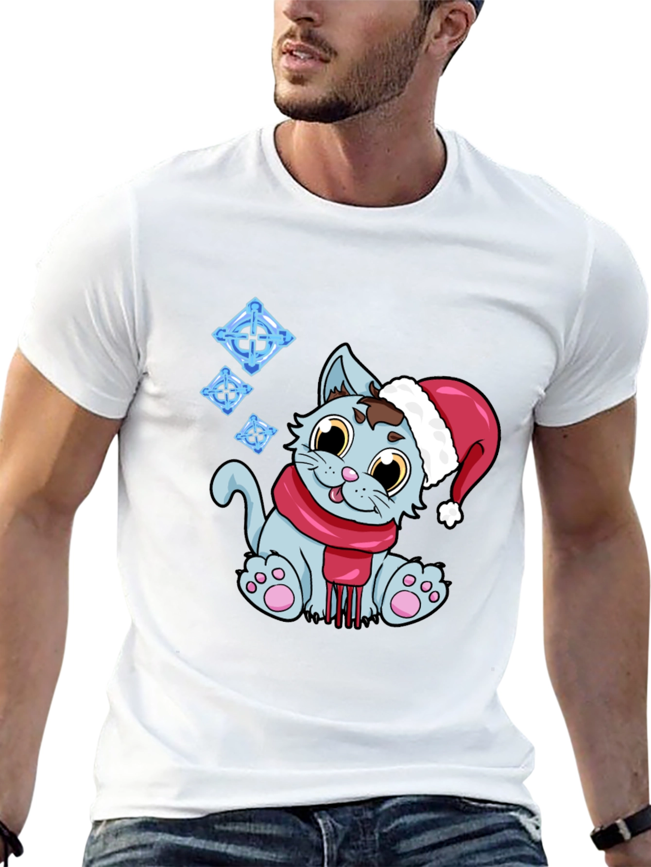 Festive Cat T-Shirt - Holiday Cheer - 13