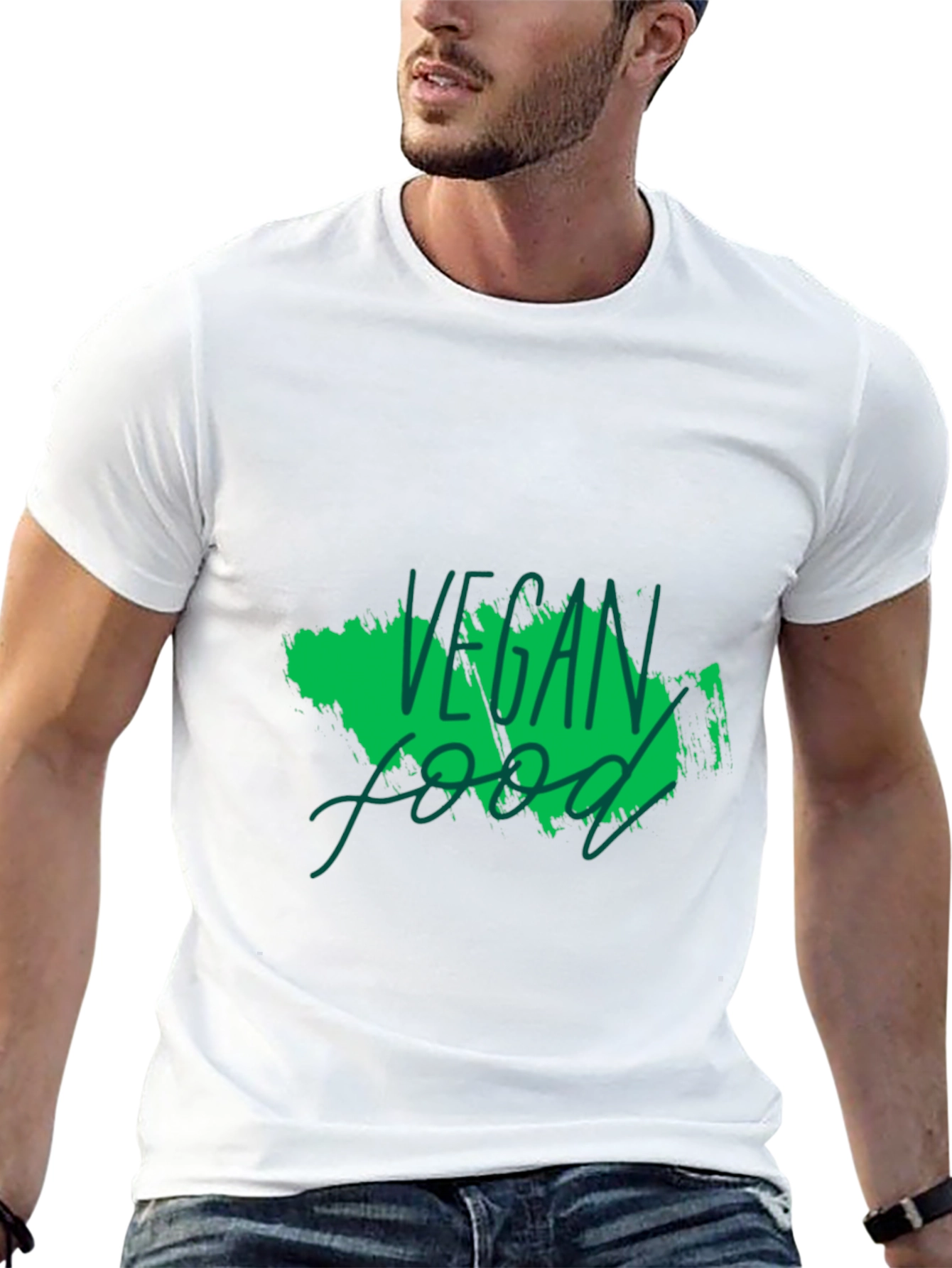 Black Vegan Food Graphic Black T-Shirt view 13
