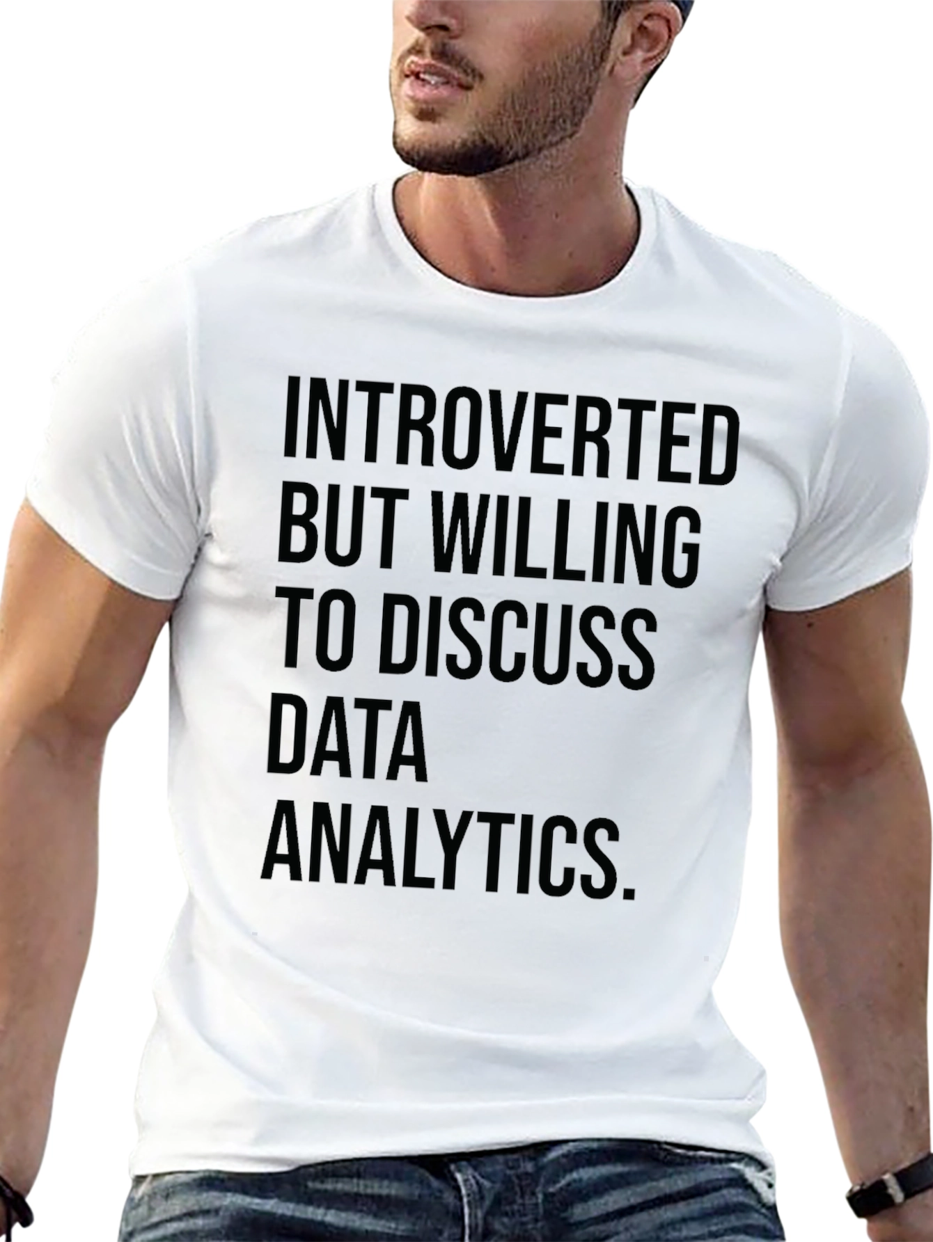 Black Introverted Data Analytics T-Shirt - Black view 13