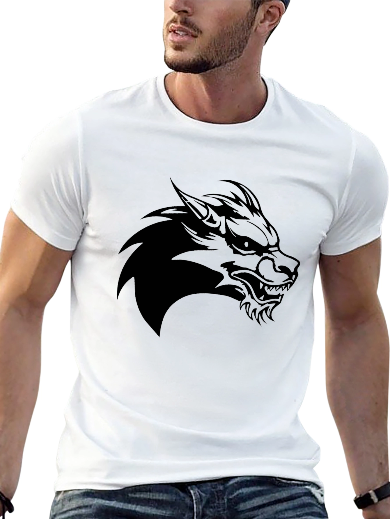 Black Black Wolf Graphic Tee - Men's Style view 13