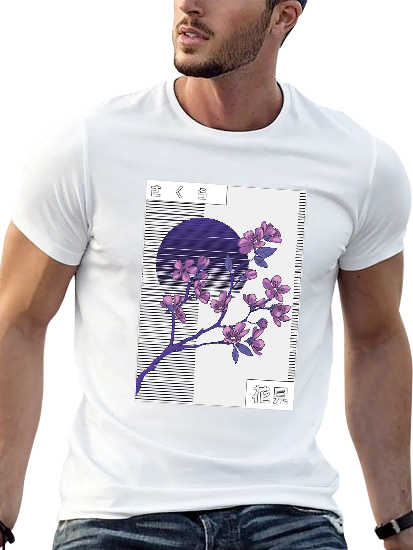 Black Sakura Blossom Graphic Tee view 13