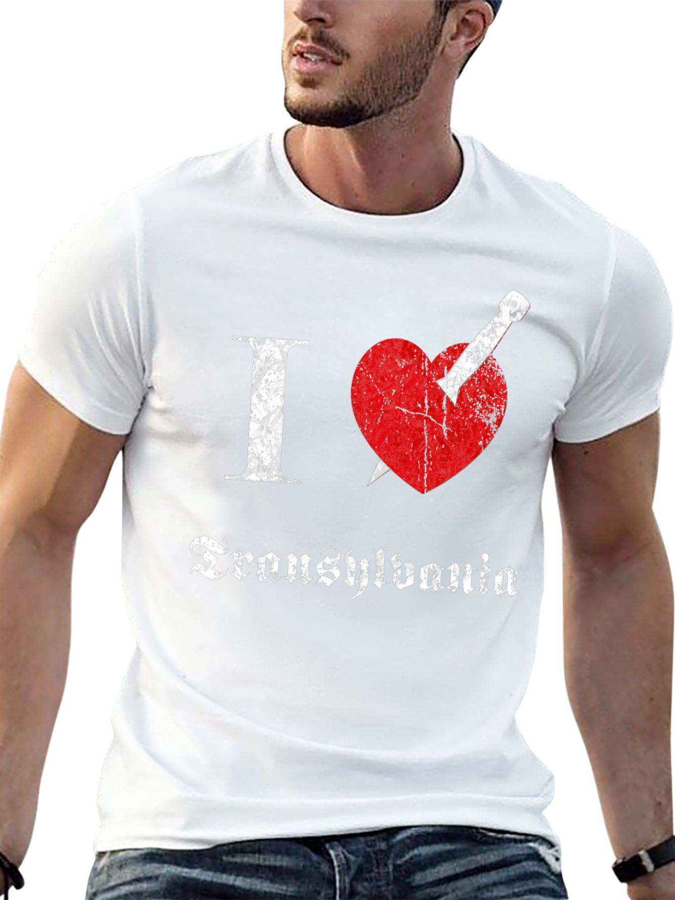 Black I Love Transylvania T-Shirt: Vampire Heart Tee view 13