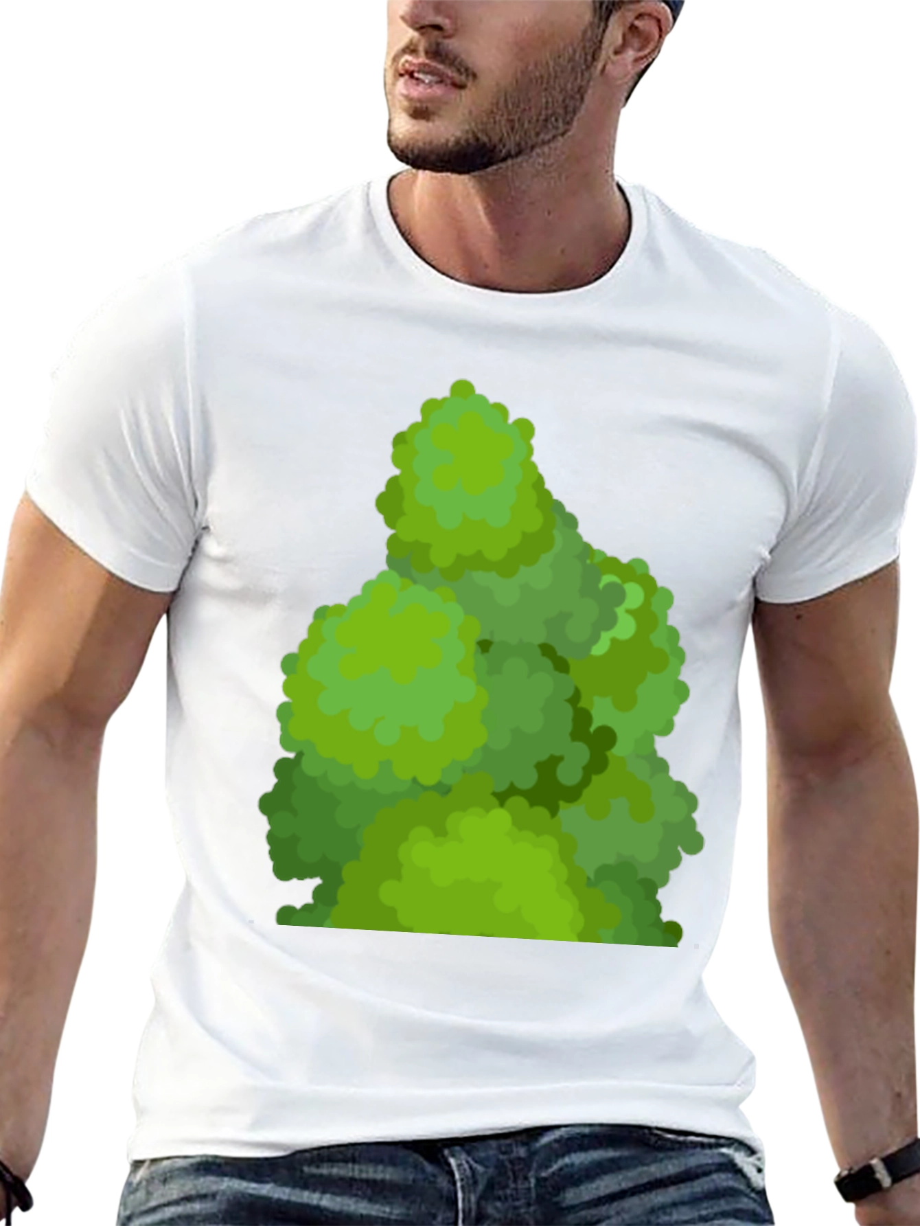 Black Green Bush Tee - Nature Inspired Graphic T-Shirt view 13