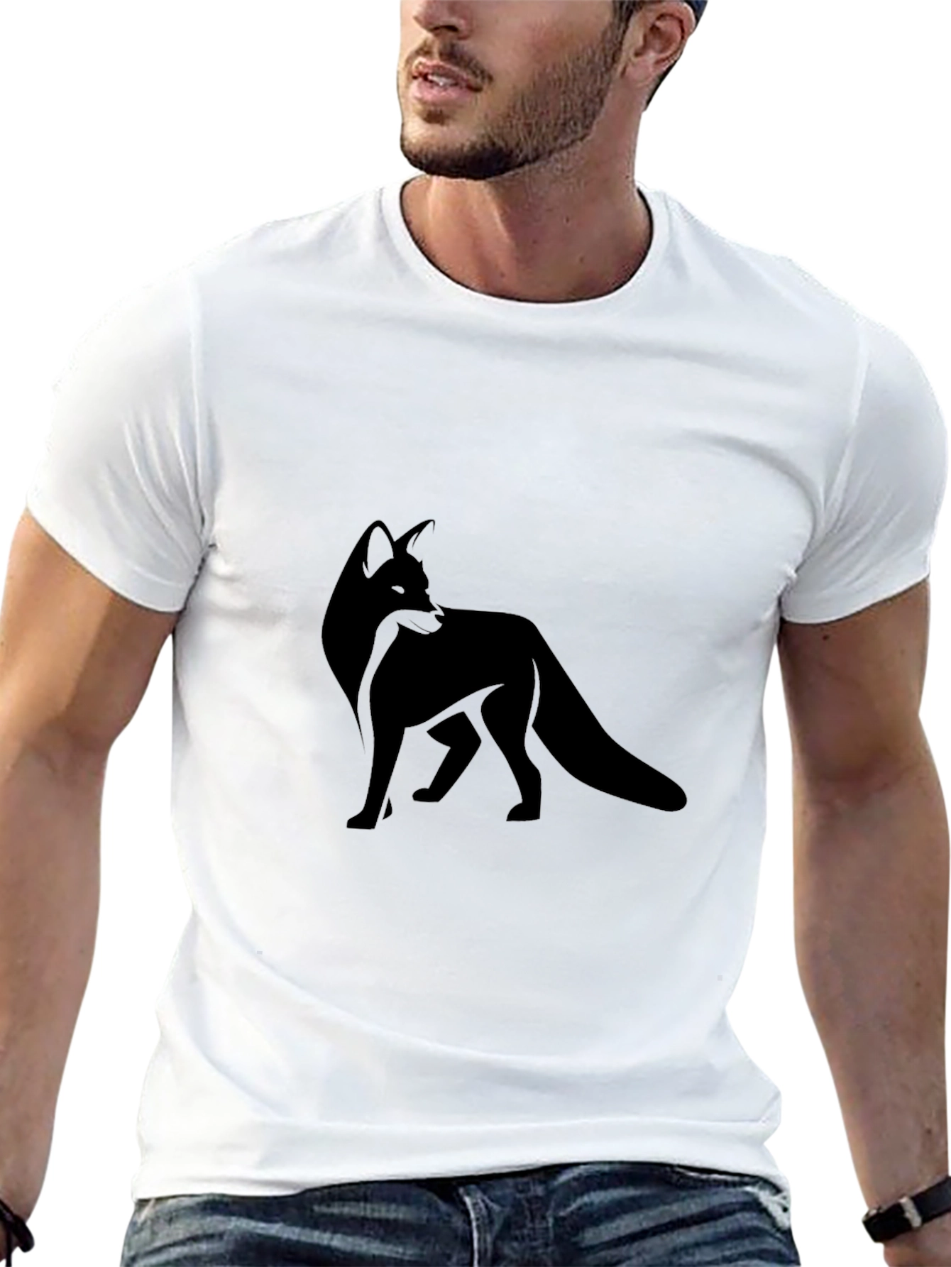 Black Black Fox Graphic Tee - Modern Style view 13