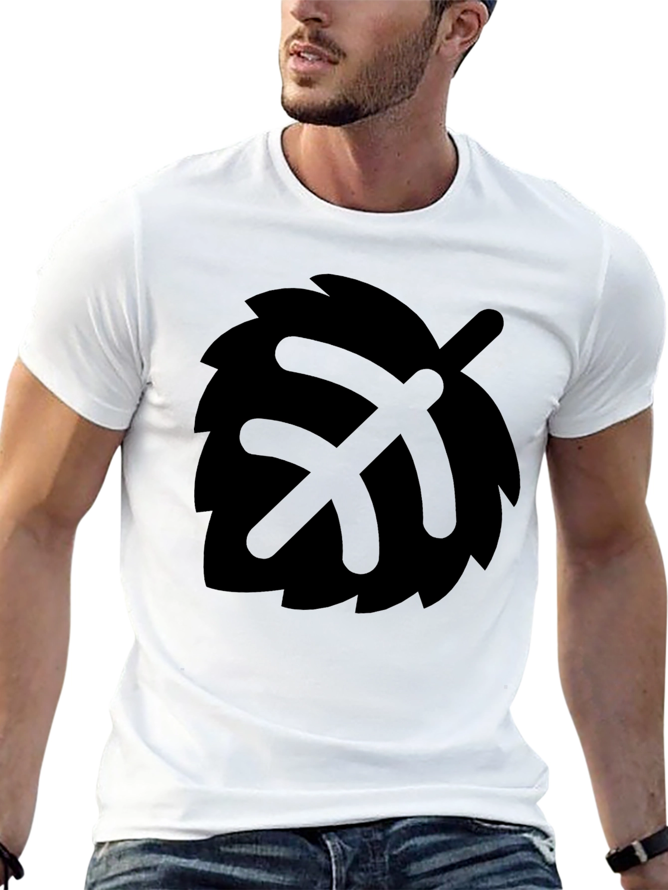 Black Leaf & Pickaxe Graphic Tee - Black Cotton Comfort view 13