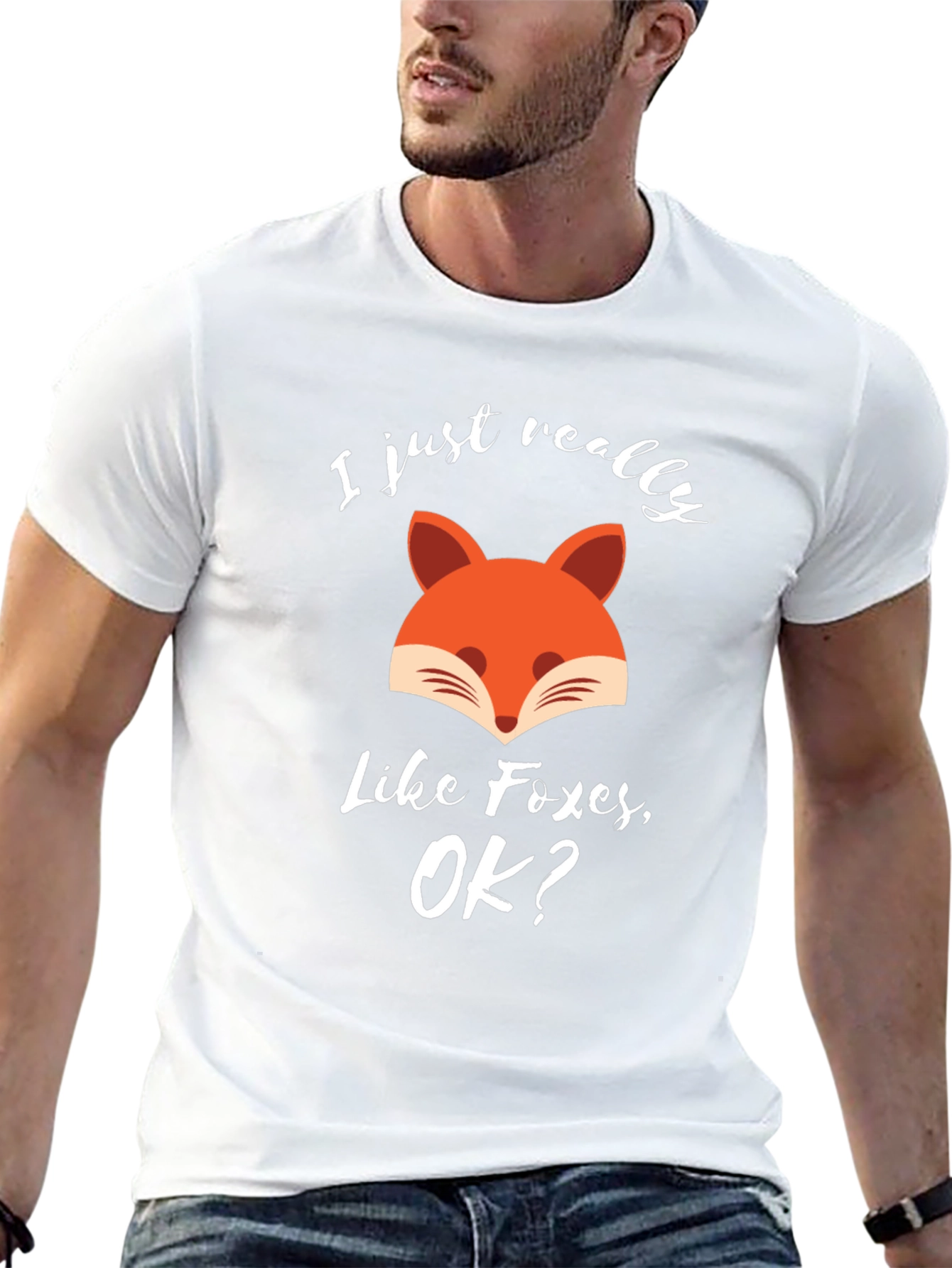 Black Funny Fox T-Shirt - I Just Really Like Foxes, OK? view 13