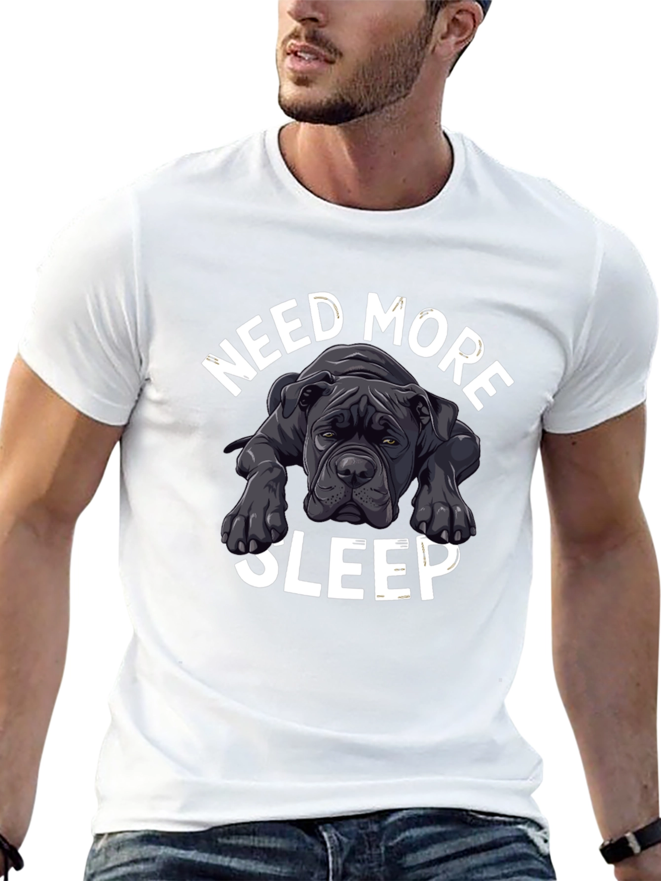 Black Need More Sleep Dog T-Shirt view 13