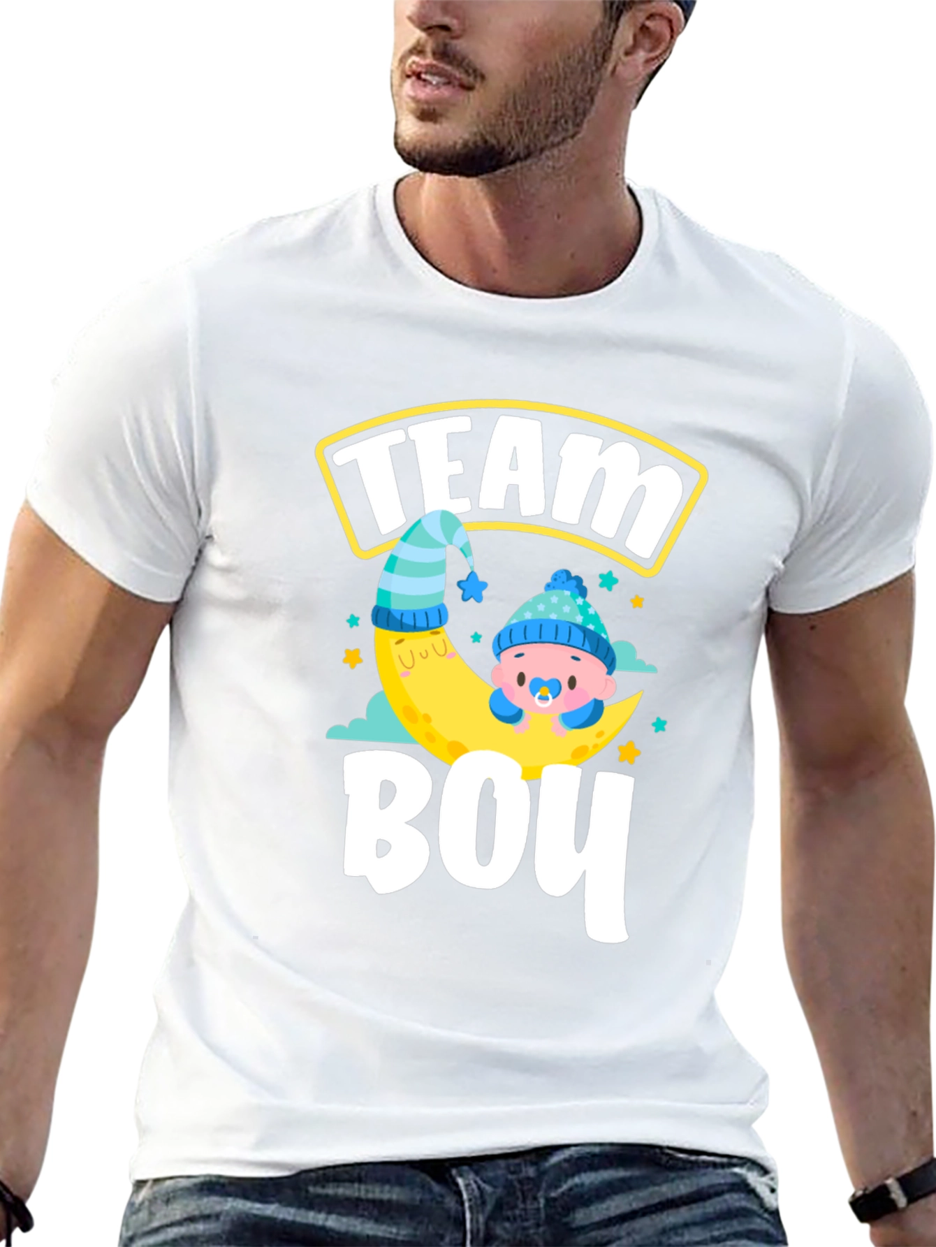 Black Team Boy Gender Reveal T-Shirt view 13