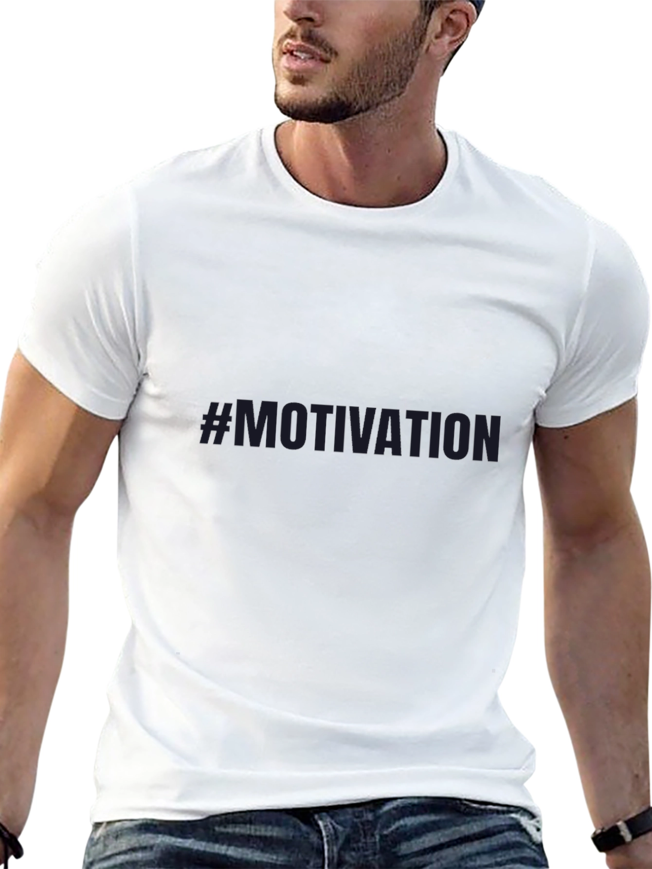 Black Motivation Men's Tee - Black Crew Neck T-Shirt view 13