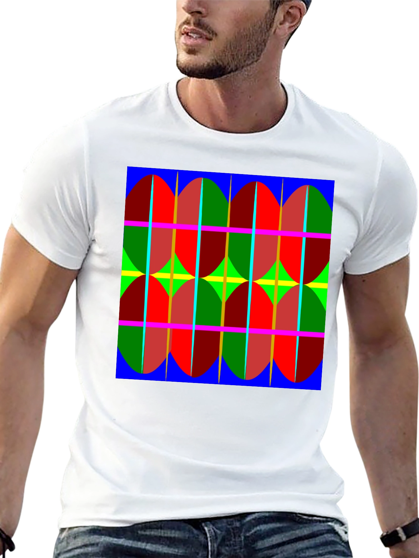 Black Abstract Pattern Tee: Bold, Modern Design T-Shirt view 13