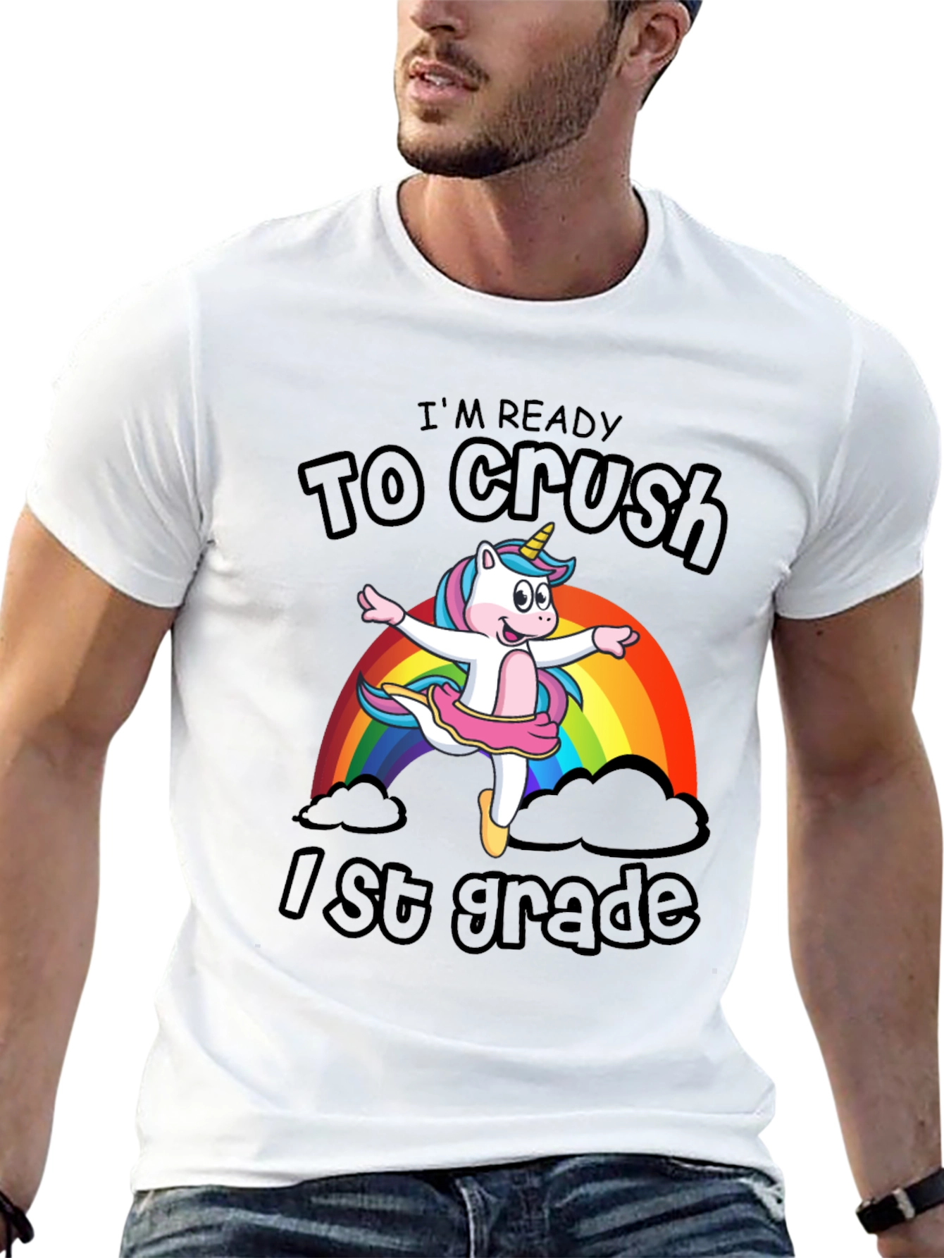 Black I'm Ready to Crush 1st Grade Unicorn T-Shirt view 13
